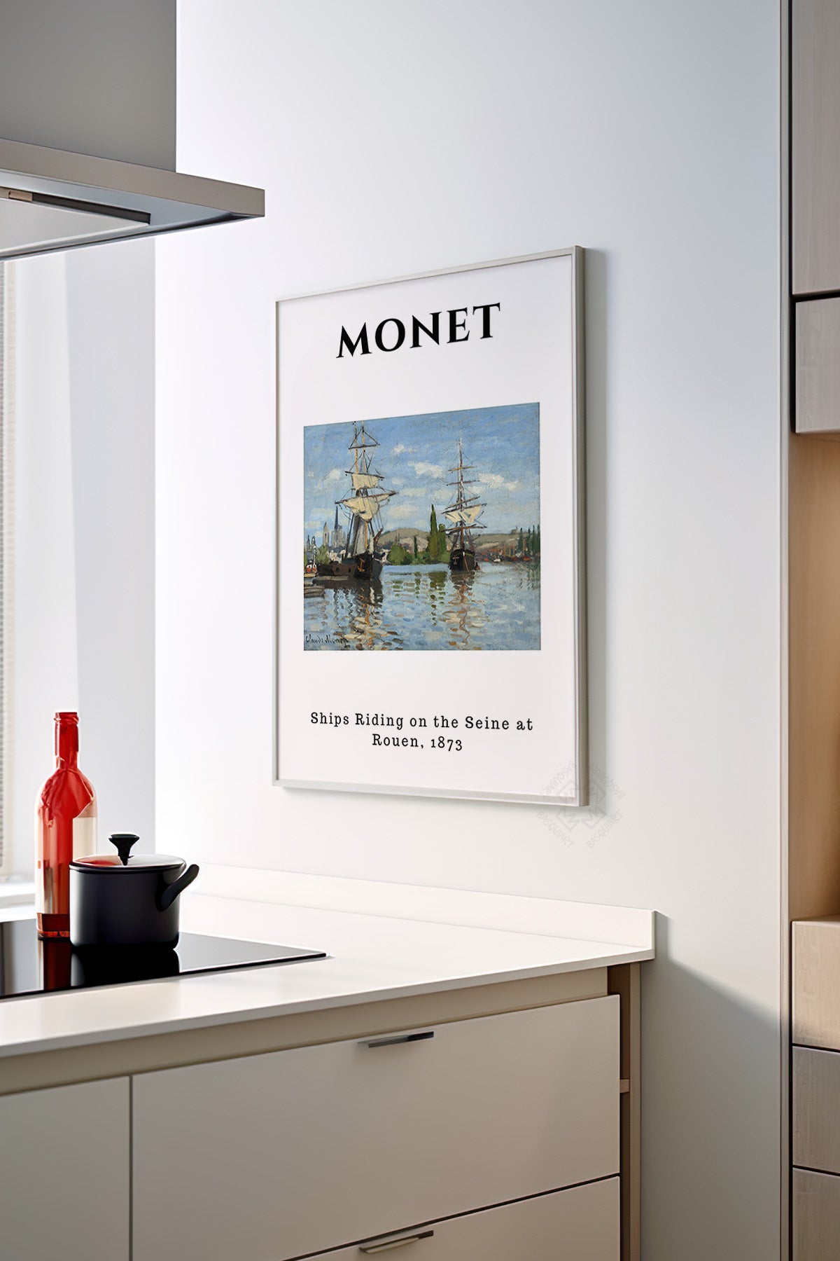 Claude Monet Serisi Beyaz Çerçeveli Poster, Tablo Duvar Dekoru No:24