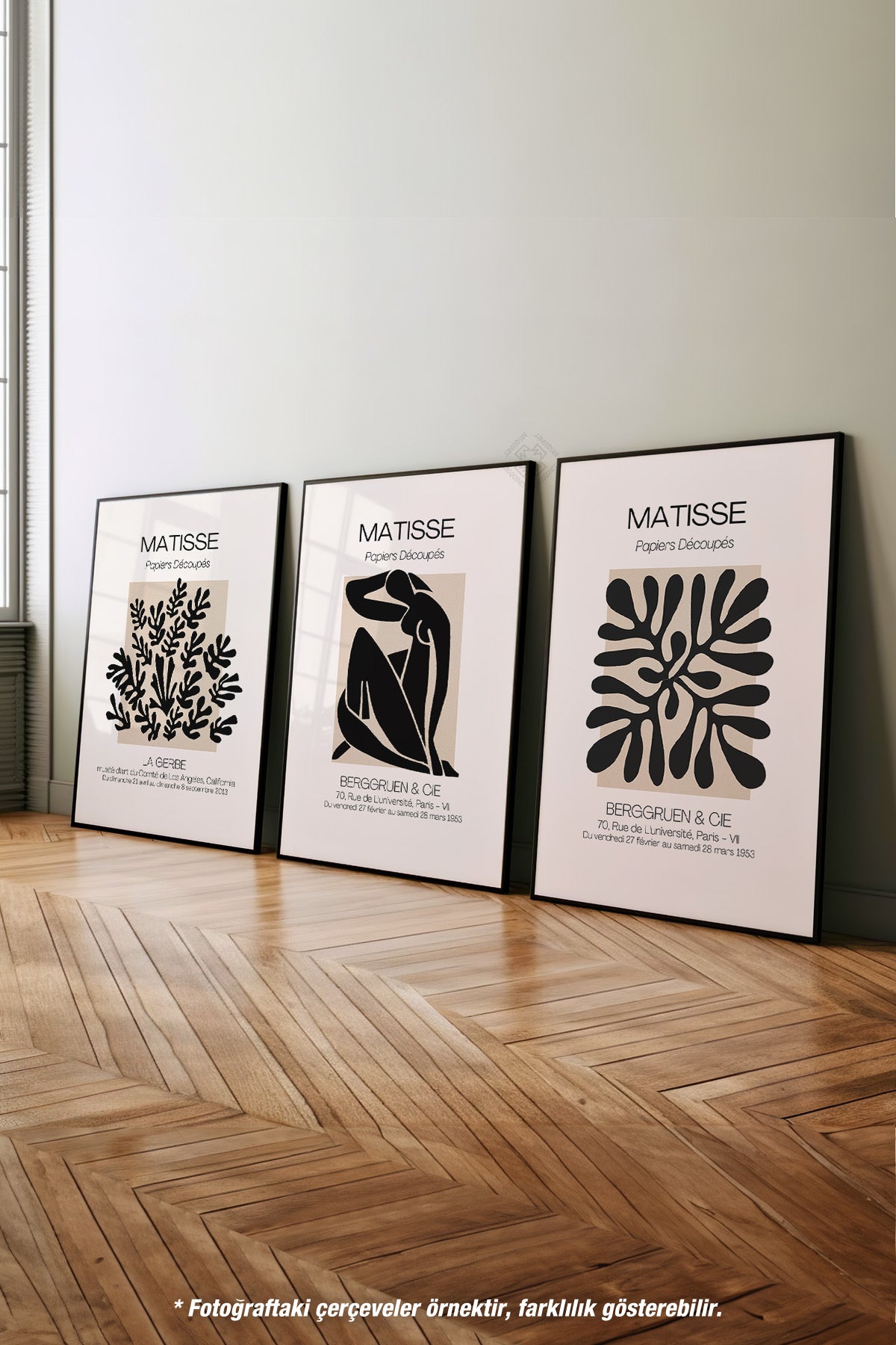 Bohem Matisse 3'lü Siyah Çerçeveli Poster, Tablo Seti No:34
