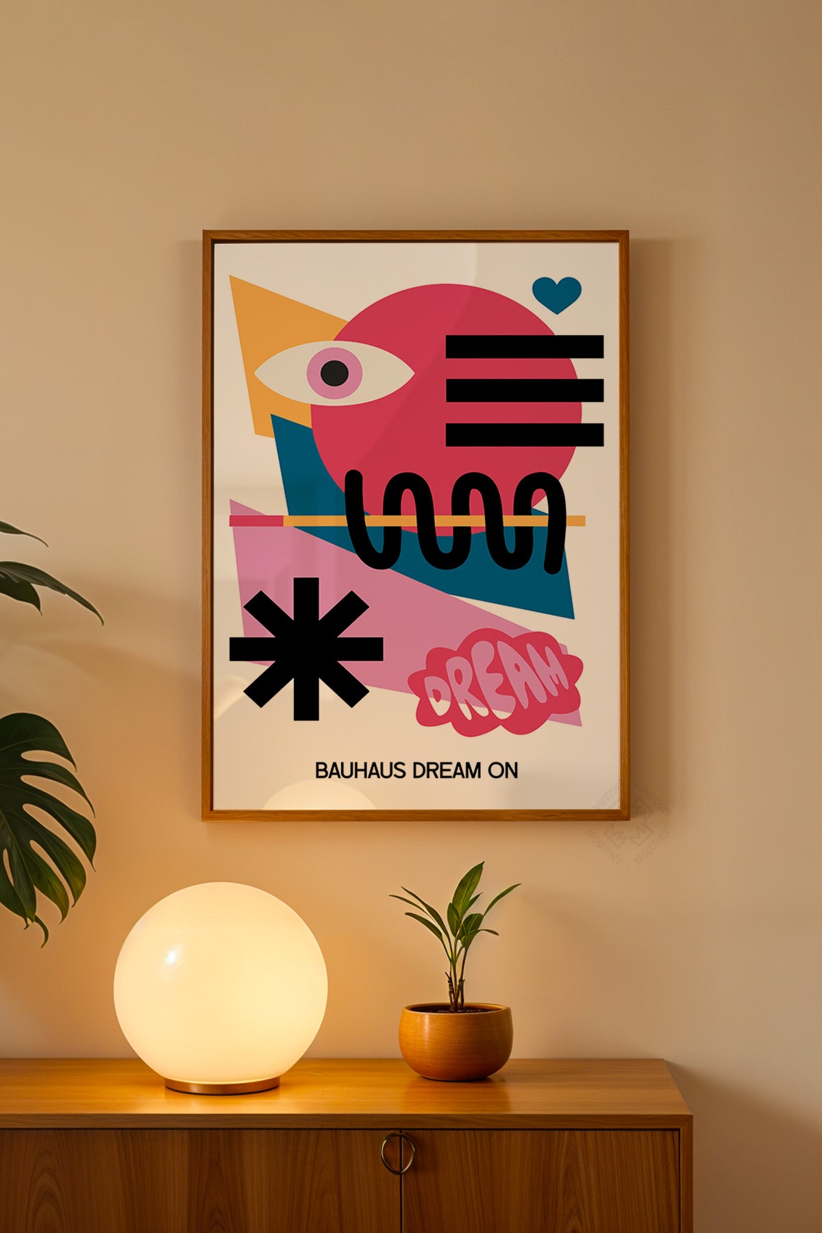 Bauhaus Serisi Ahşap Çerçeveli Poster, Tablo No:117