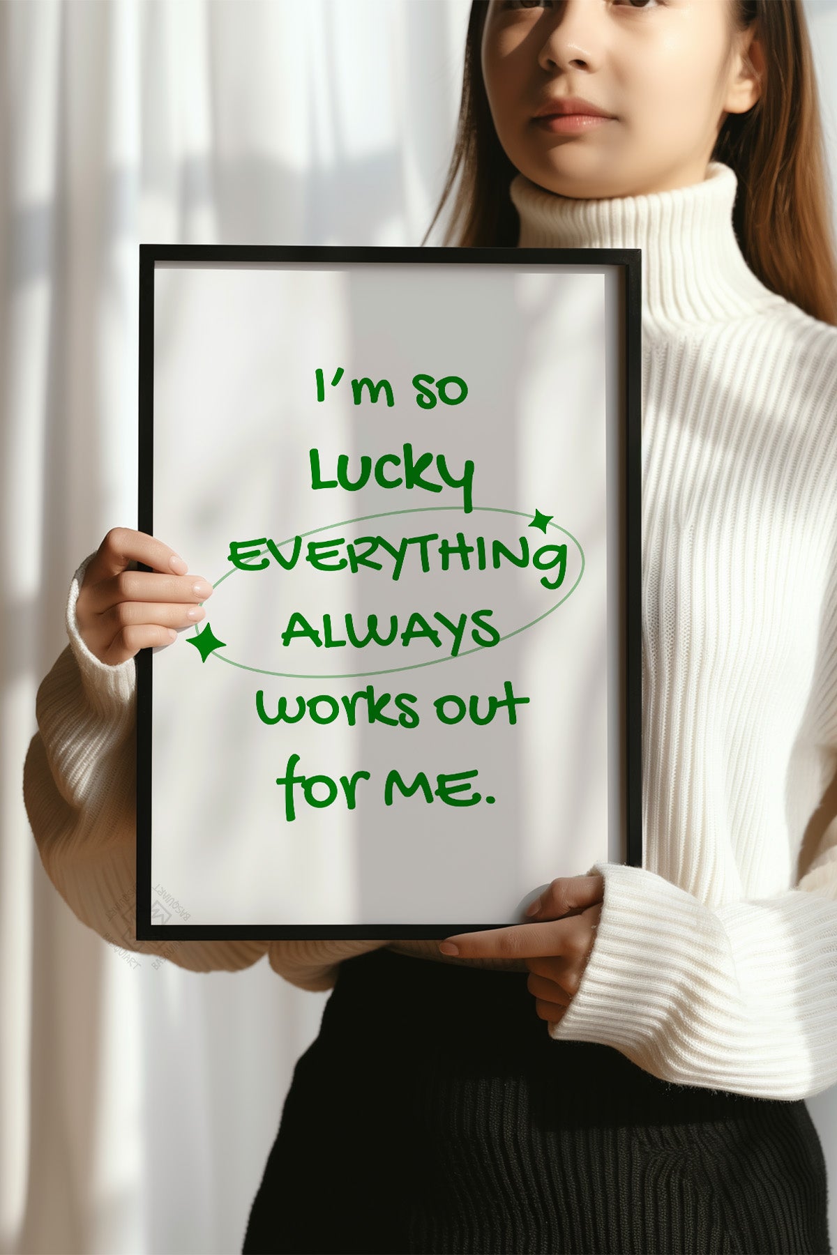 Lucky You Serisi Siyah Çerçeveli Poster, Tablo Duvar Dekoru No:133