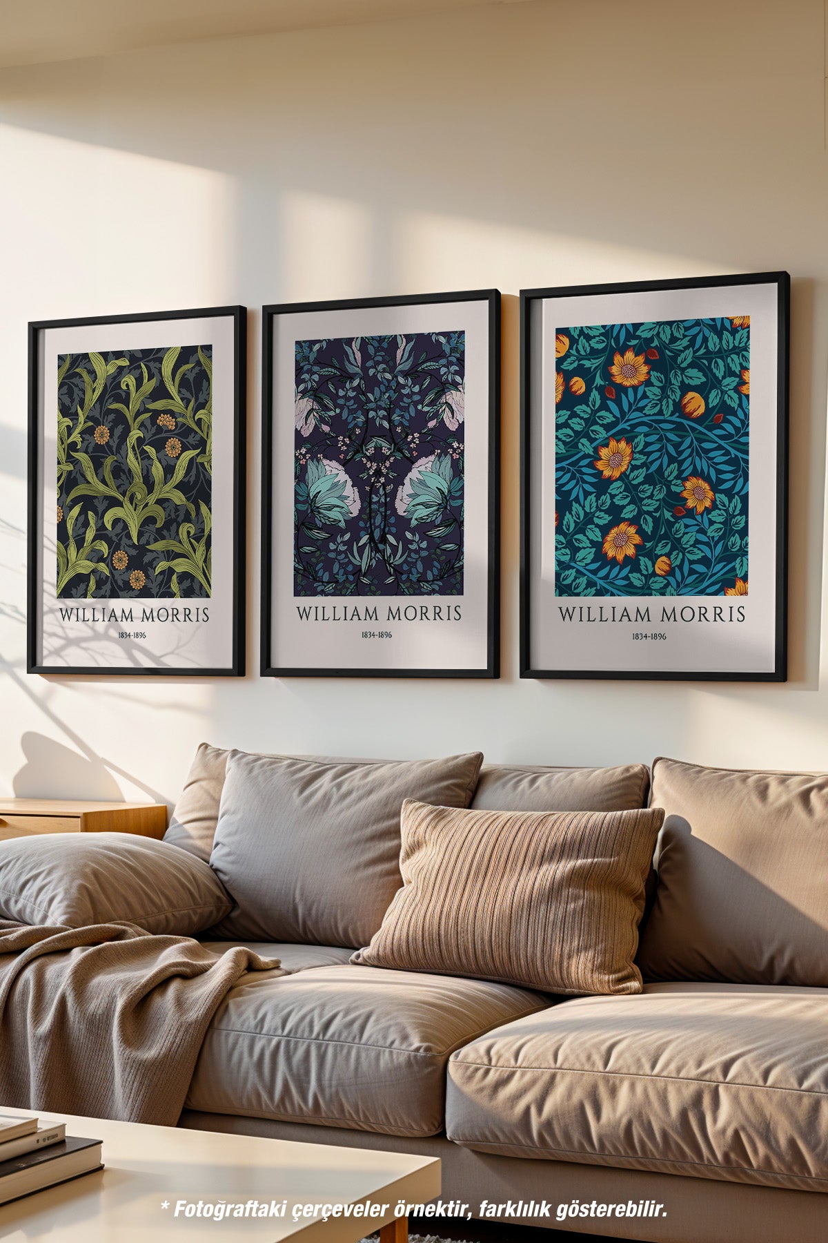 İskandinav 3'lü Siyah Çerçeveli Poster, Tablo Seti No:42