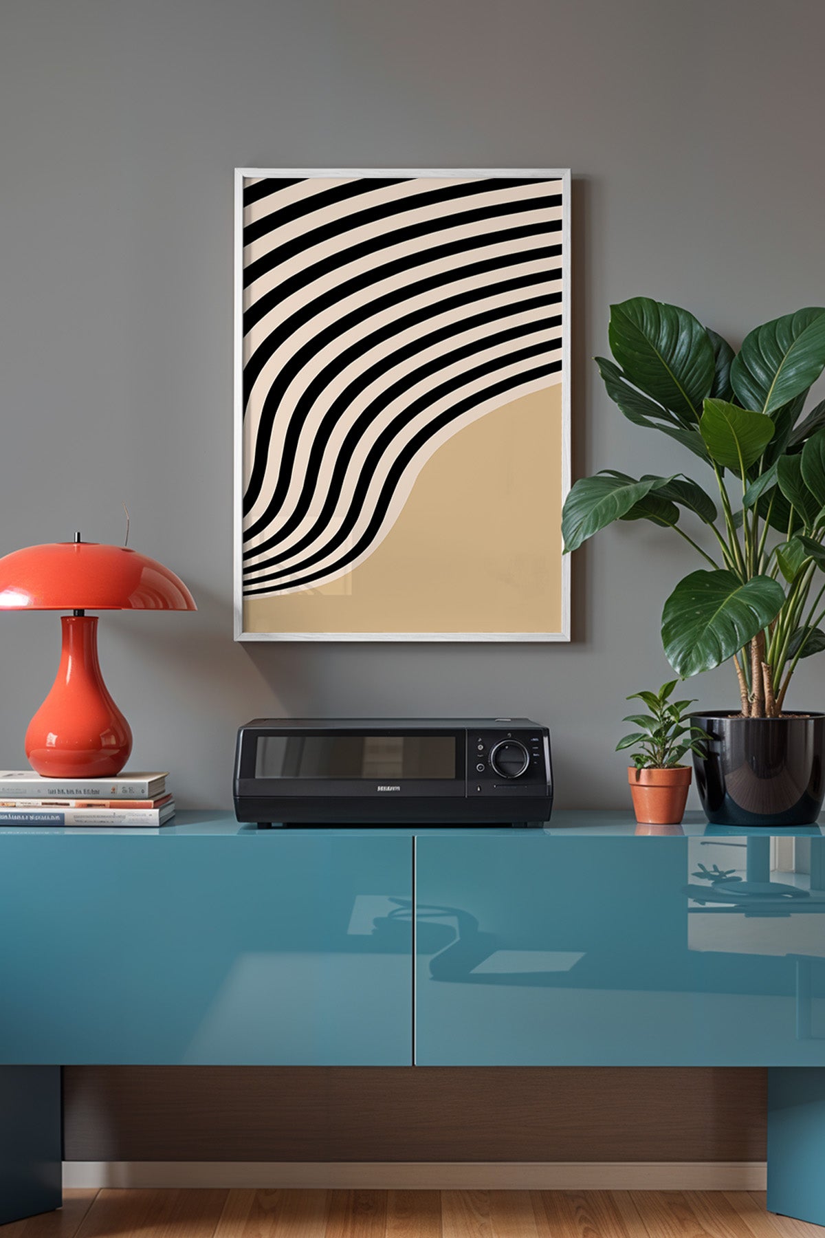 Bauhaus Serisi Beyaz Çerçeveli Poster, Tablo No:66