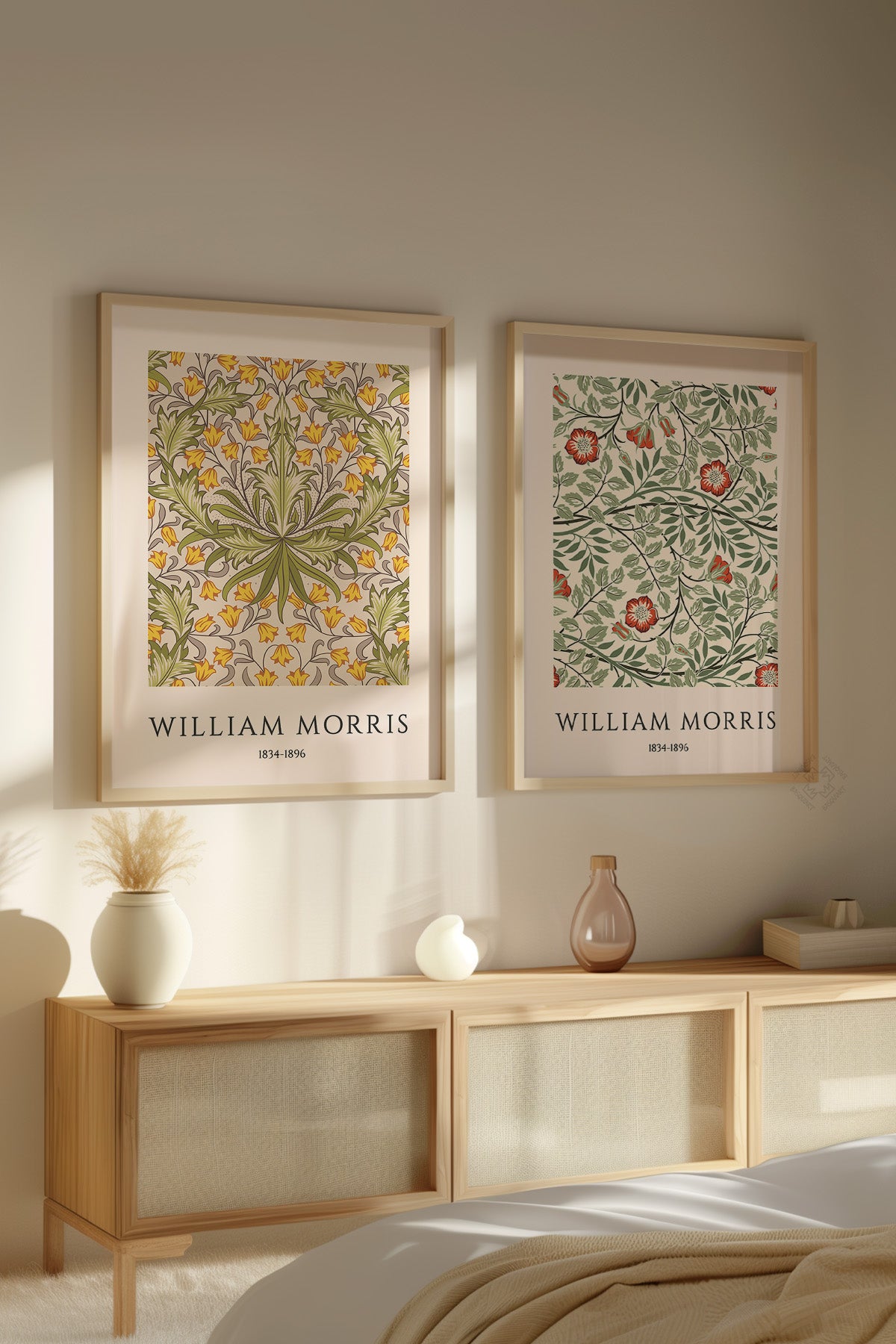 William Morris 2'li Ahşap Çerçeveli Poster, Tablo Seti No:21