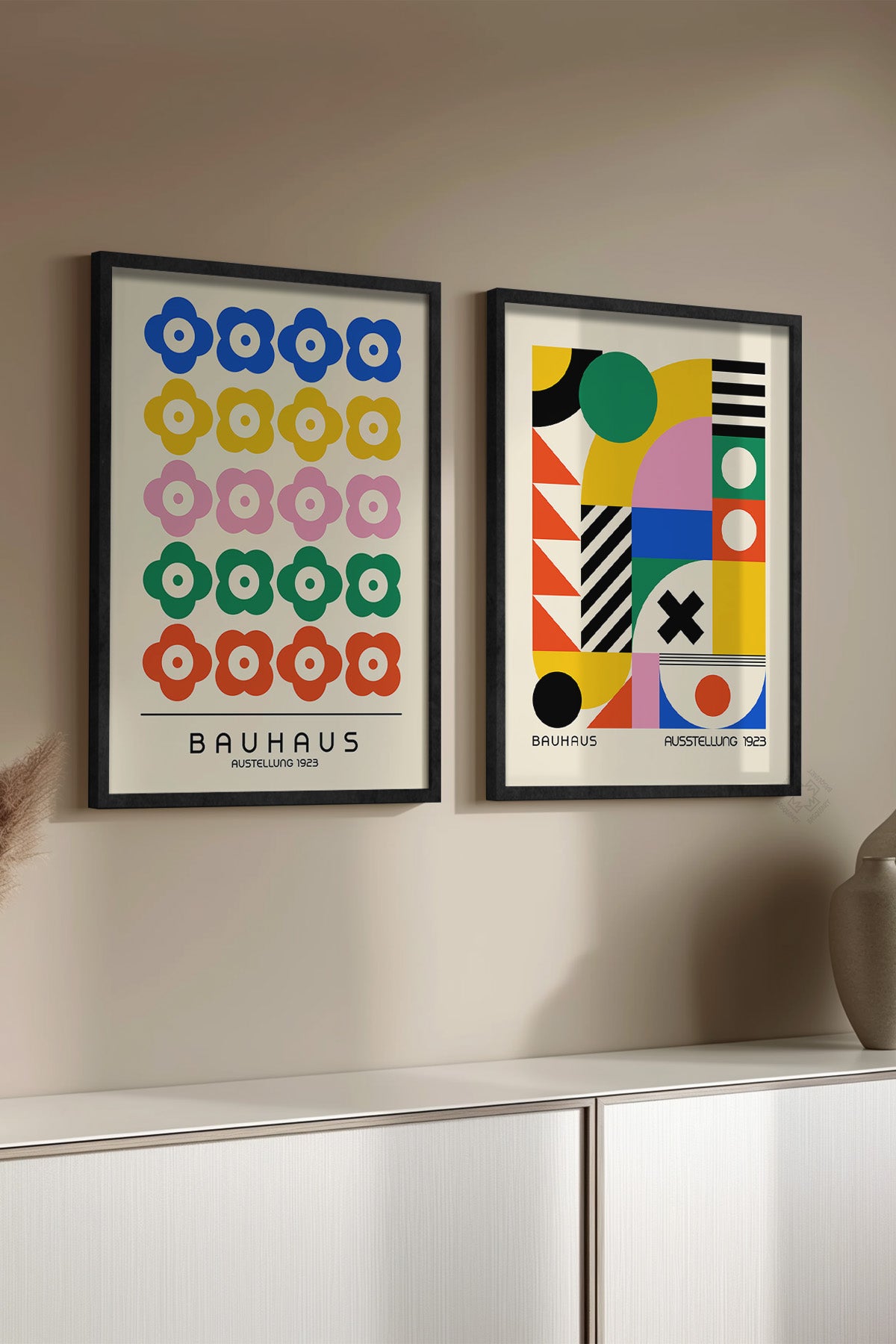 Bauhaus 2'li Siyah Çerçeveli Poster, Tablo Seti No:29