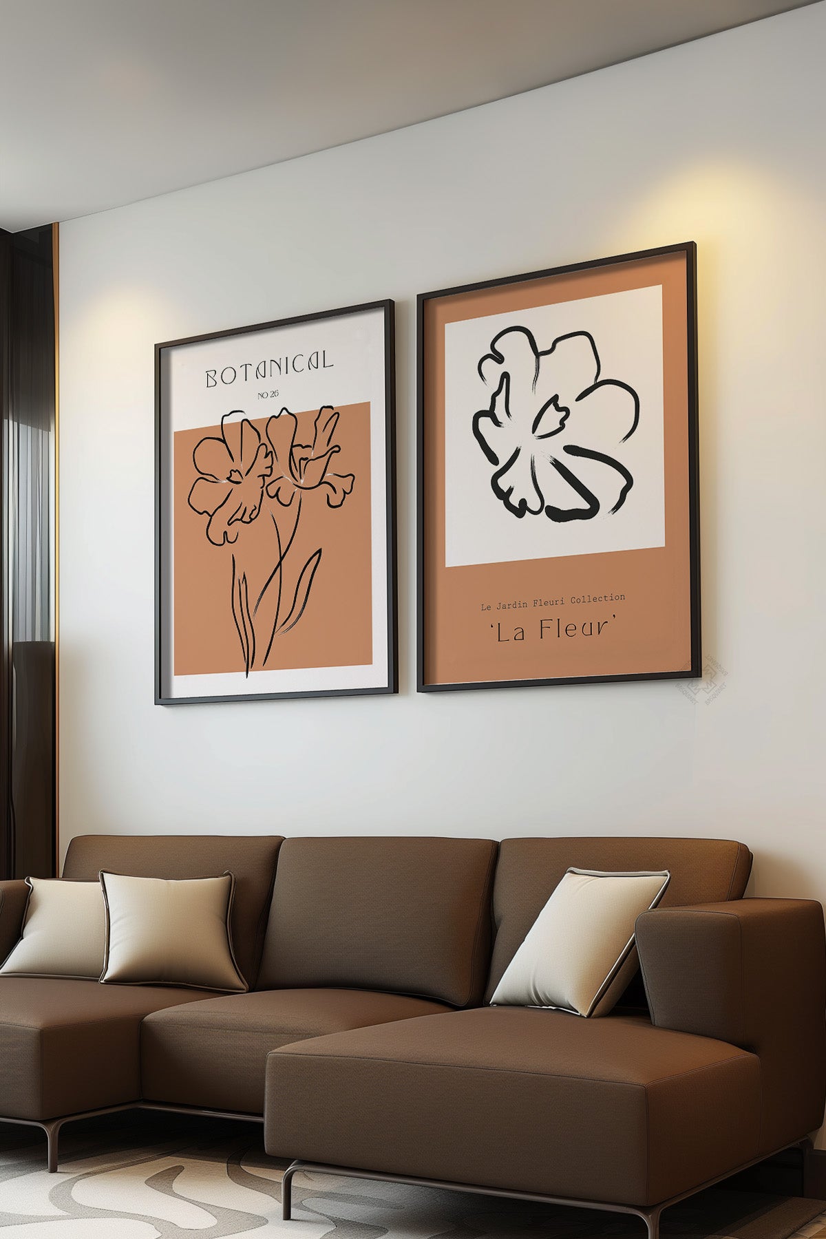 Boho 2'li Siyah Çerçeveli Poster, Tablo Seti No:17