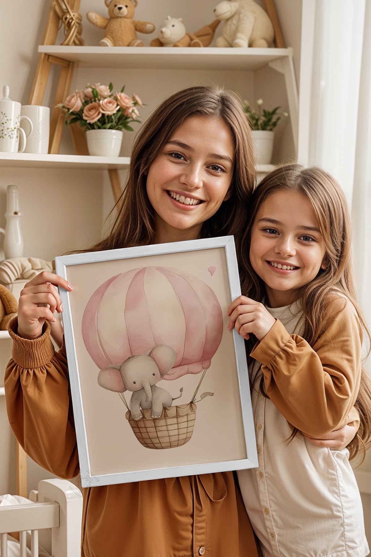 Çocuk Odası, Bebek Odası Beyaz Çerçeveli Poster, Tablo No:45