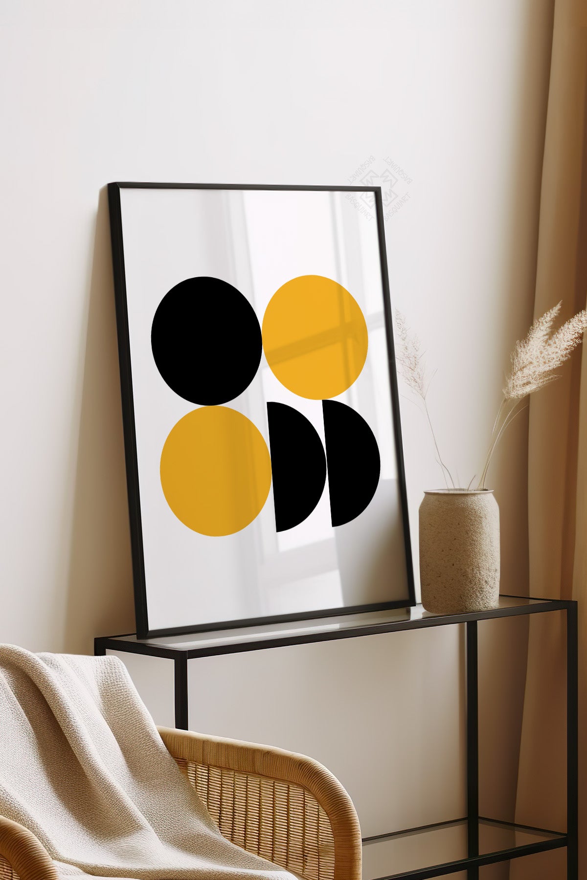 Bauhaus Serisi Siyah Çerçeveli Poster, Tablo No:102