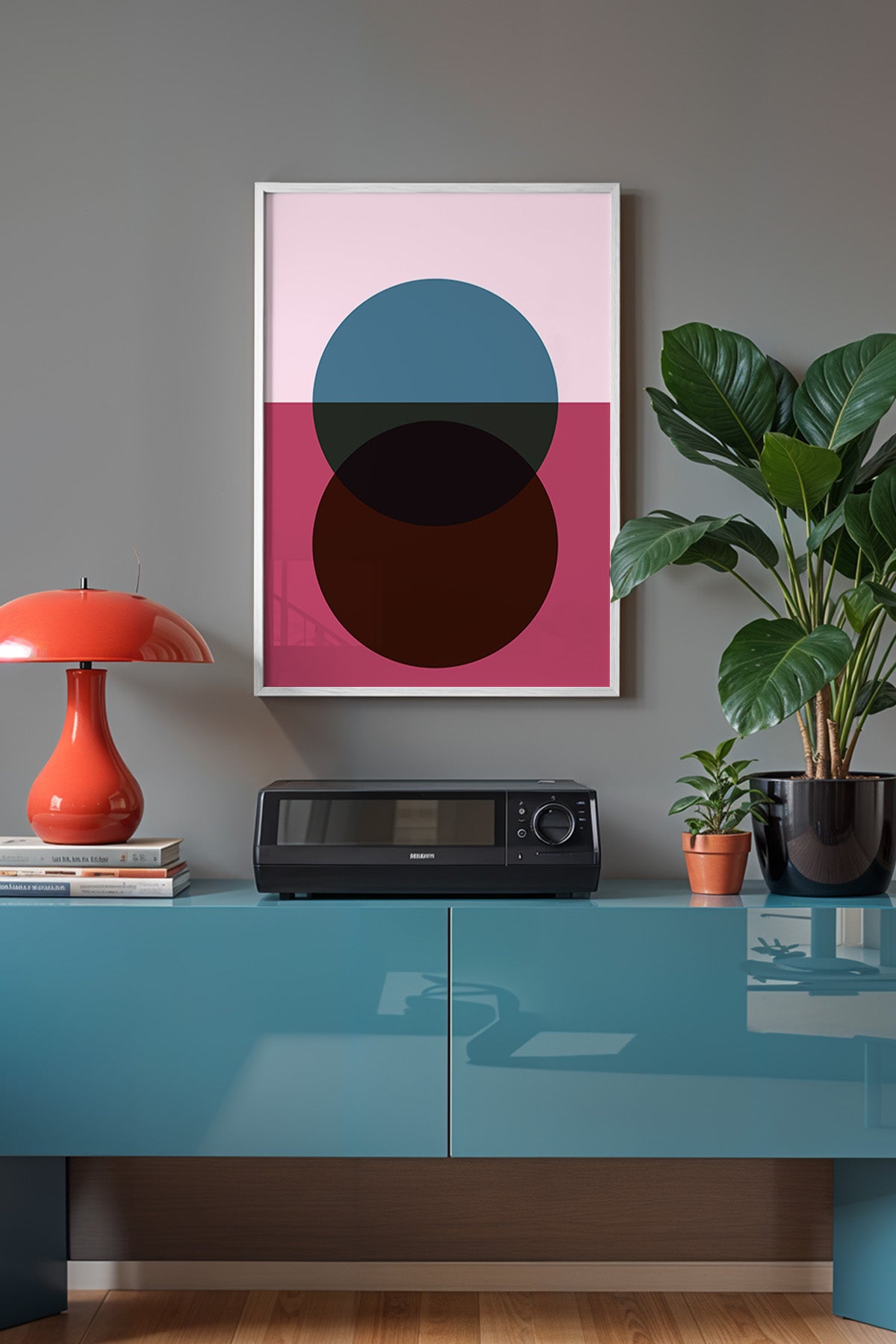 Bauhaus Serisi Beyaz Çerçeveli Poster, Tablo No:73
