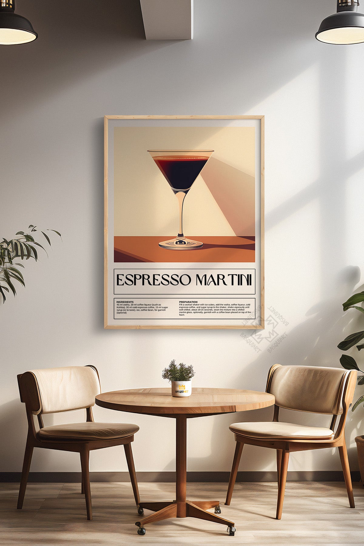 Kokteyl Serisi Ahşap Çerçeveli Poster, Tablo, Cafe, Restoran, Mutfak Duvar Dekoru No:13