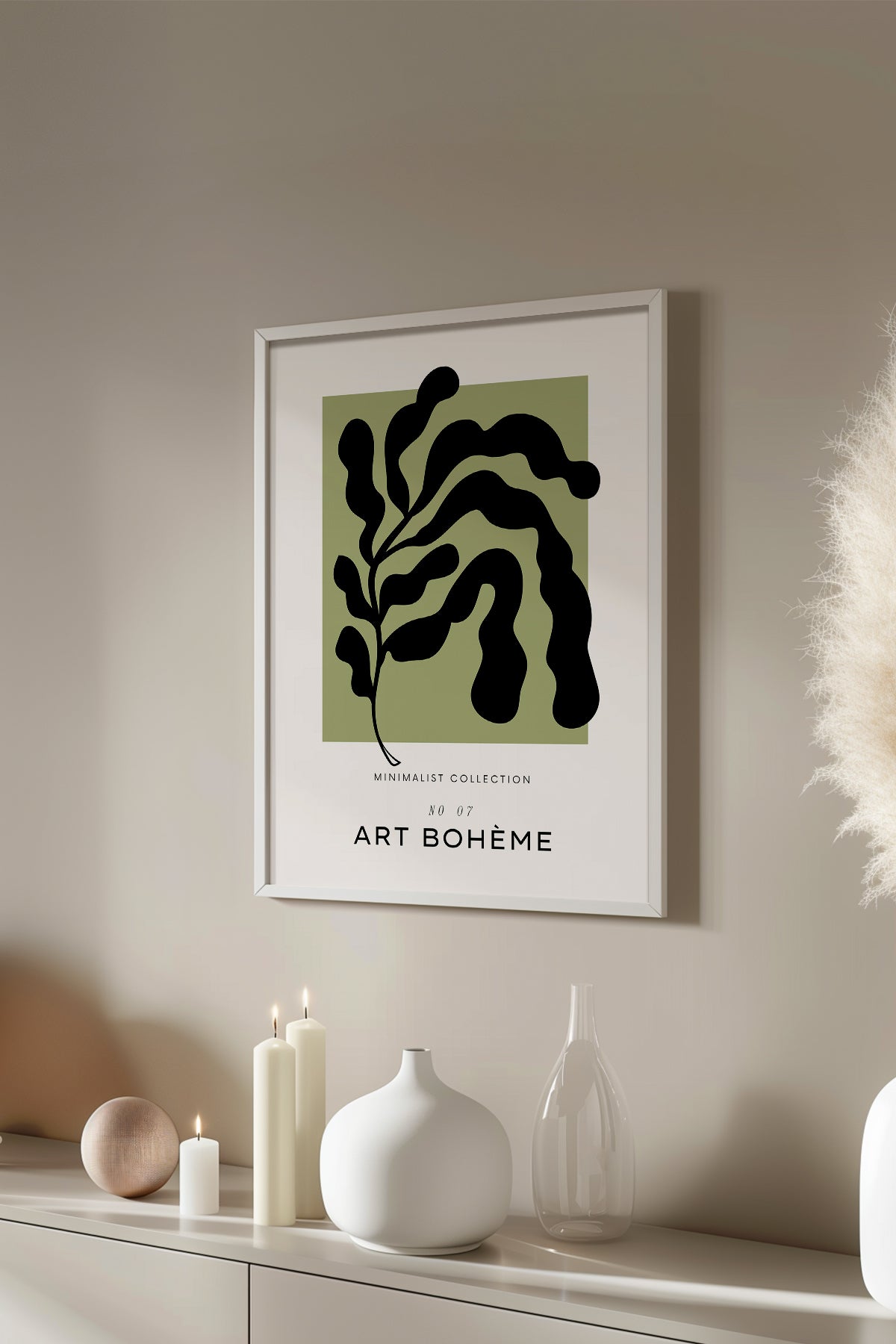 Bohemian Serisi Beyaz Çerçeveli Poster, Tablo No:61