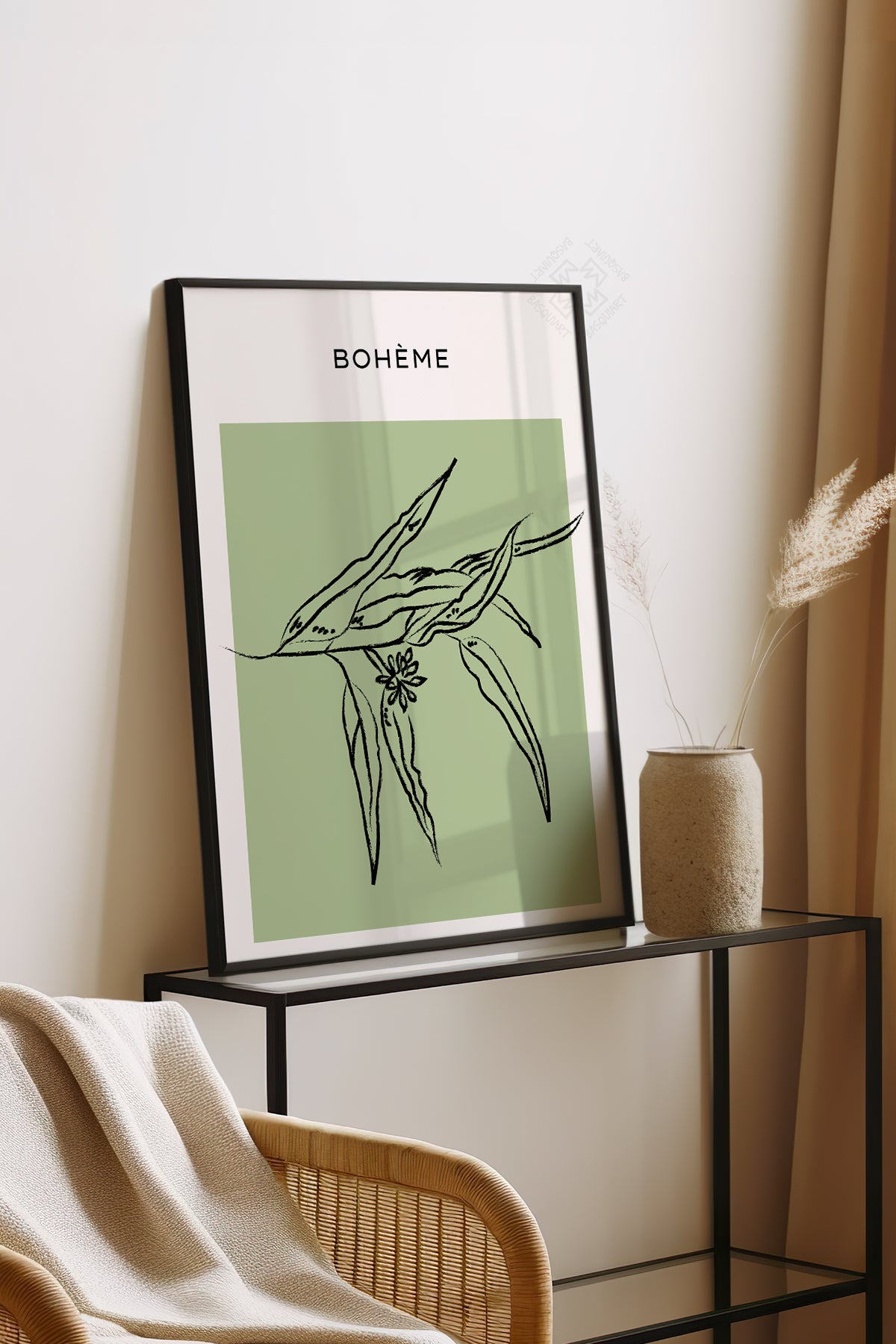 Bohemian Serisi Siyah Çerçeveli Poster, Tablo No:60