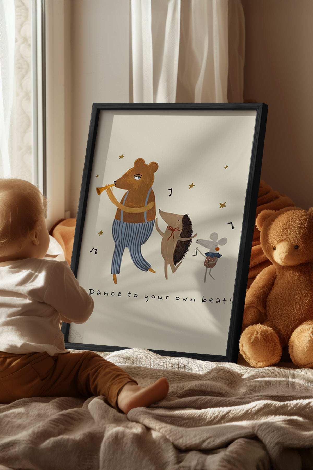 Çocuk Odası, Bebek Odası Siyah Çerçeveli Poster, Tablo No:39