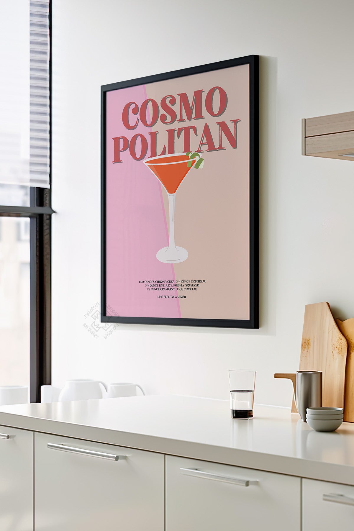 Kokteyl Serisi Siyah Çerçeveli Poster, Tablo, Cafe, Restoran, Mutfak Duvar Dekoru No:53