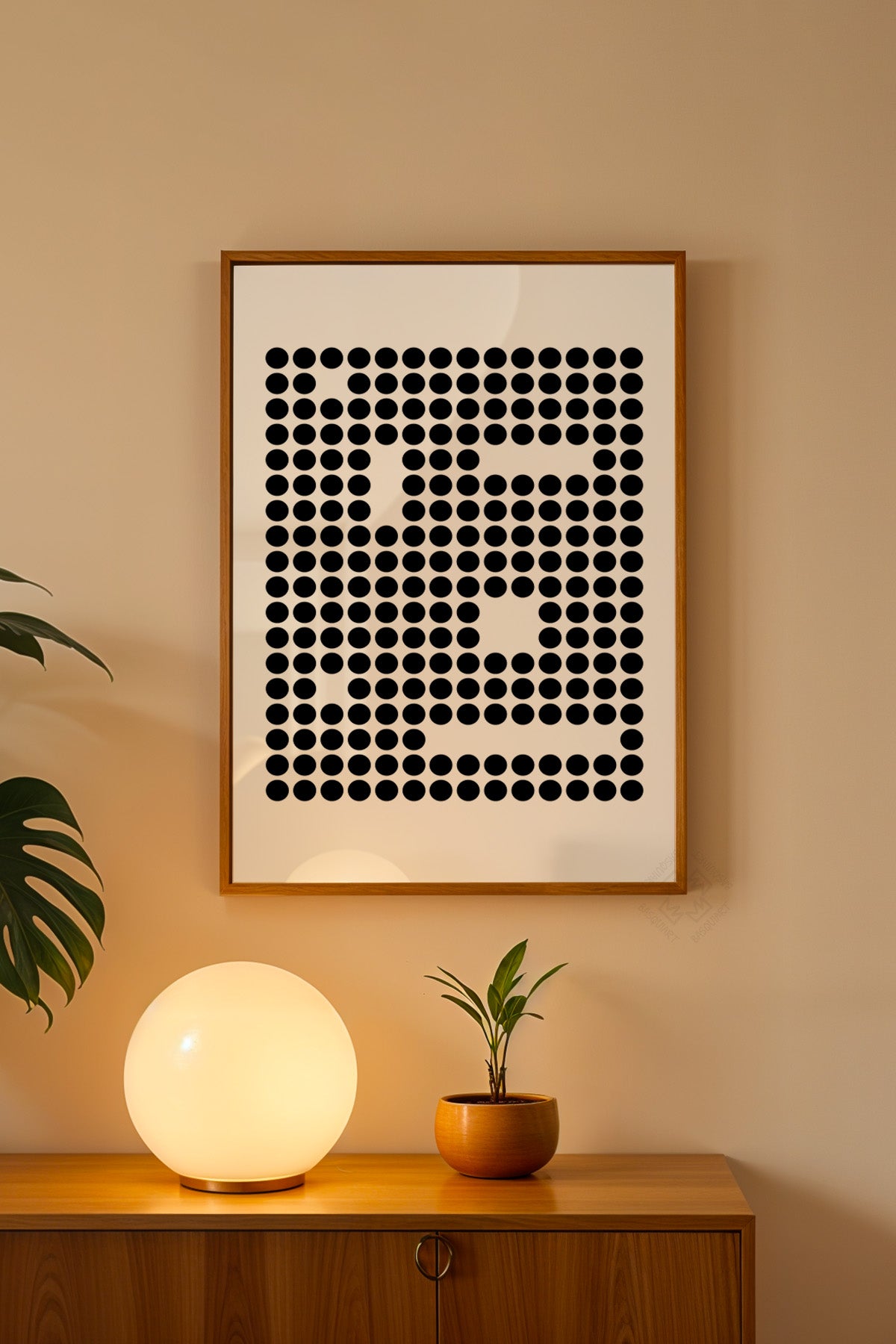 Bauhaus Serisi Ahşap Çerçeveli Poster, Tablo No:45