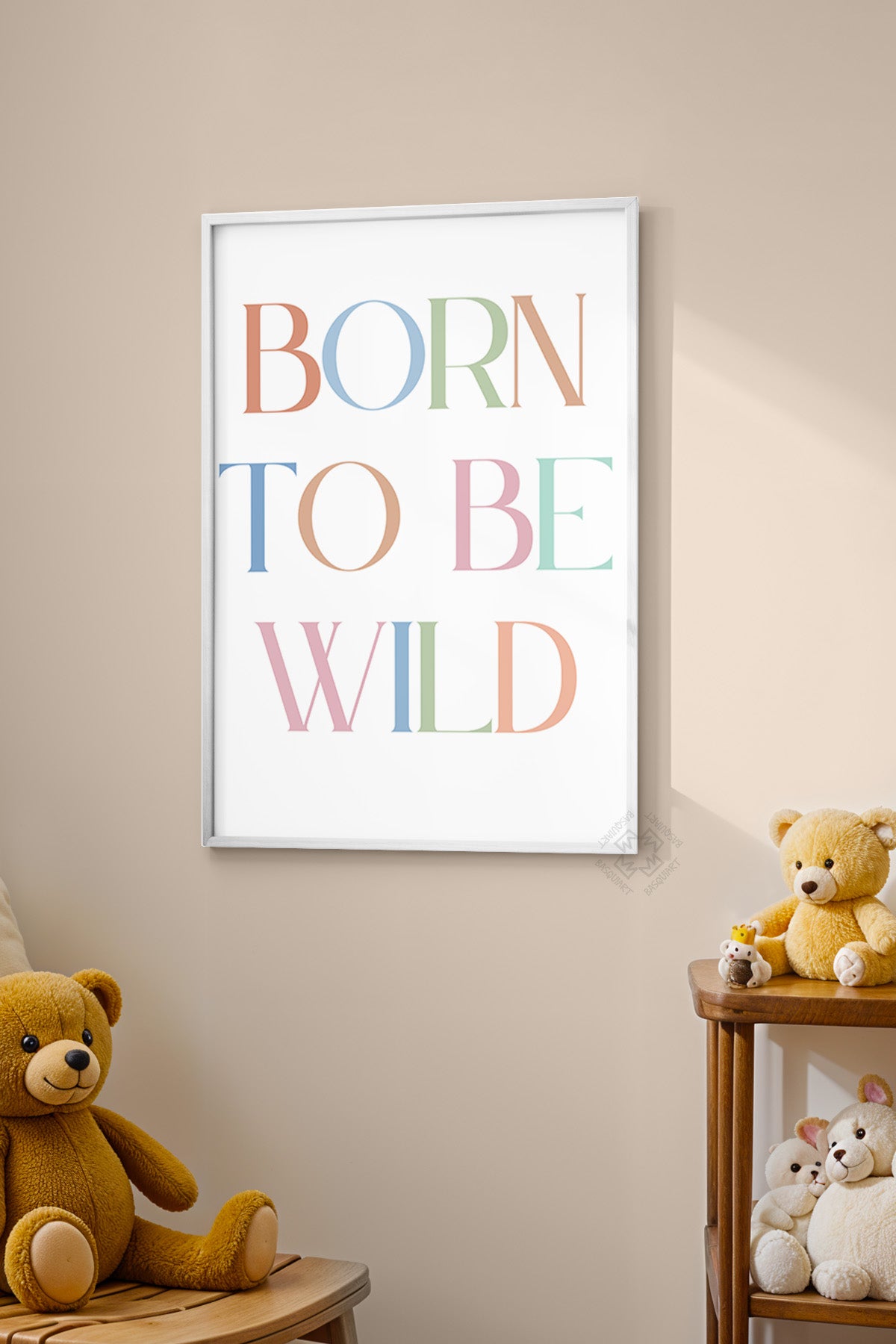 Çocuk Odası, Bebek Odası Beyaz Çerçeveli Poster, Tablo No:20