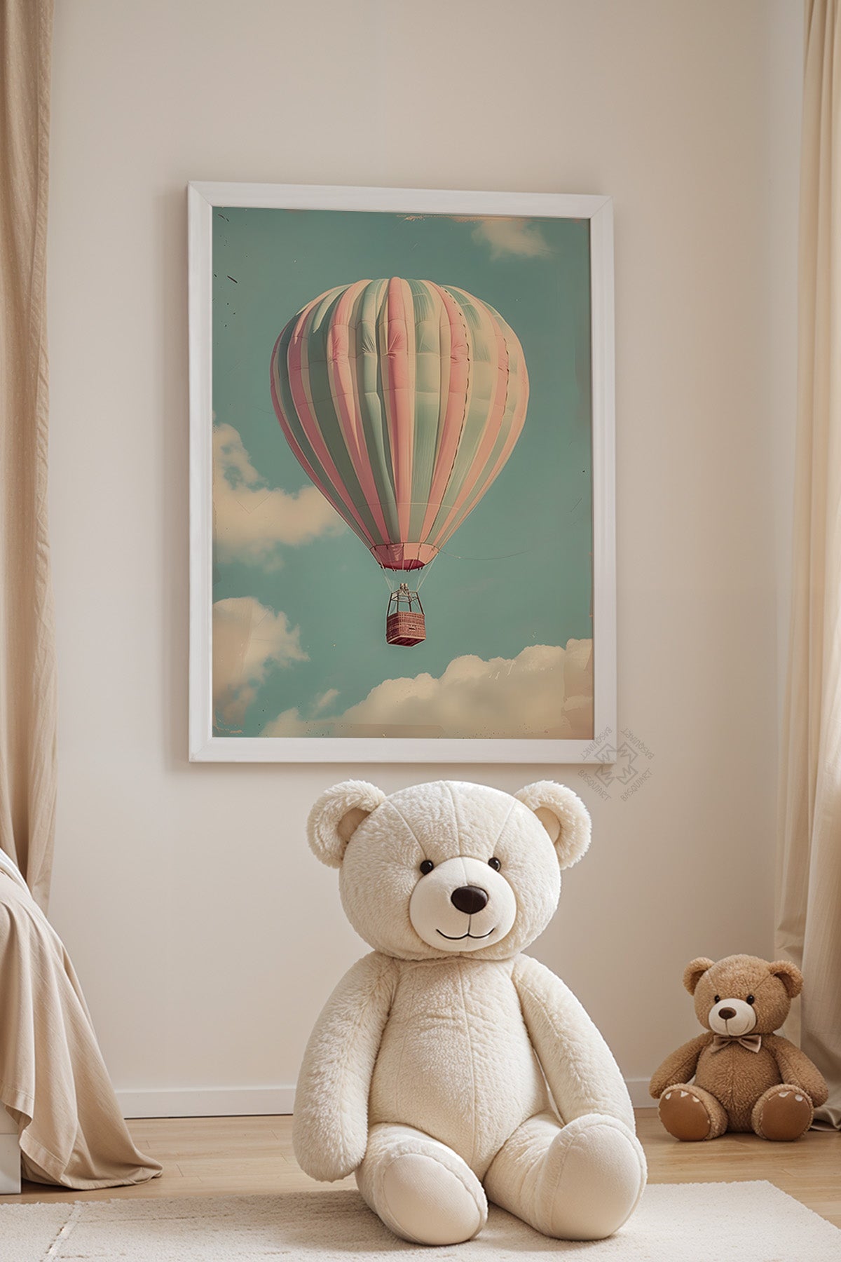 Çocuk Odası, Bebek Odası Beyaz Çerçeveli Poster, Tablo No:88