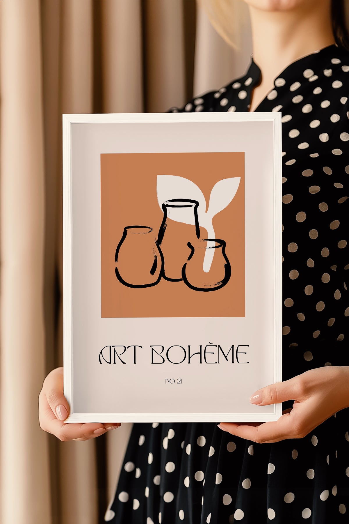 Bohemian Serisi Beyaz Çerçeveli Poster, Tablo No:69