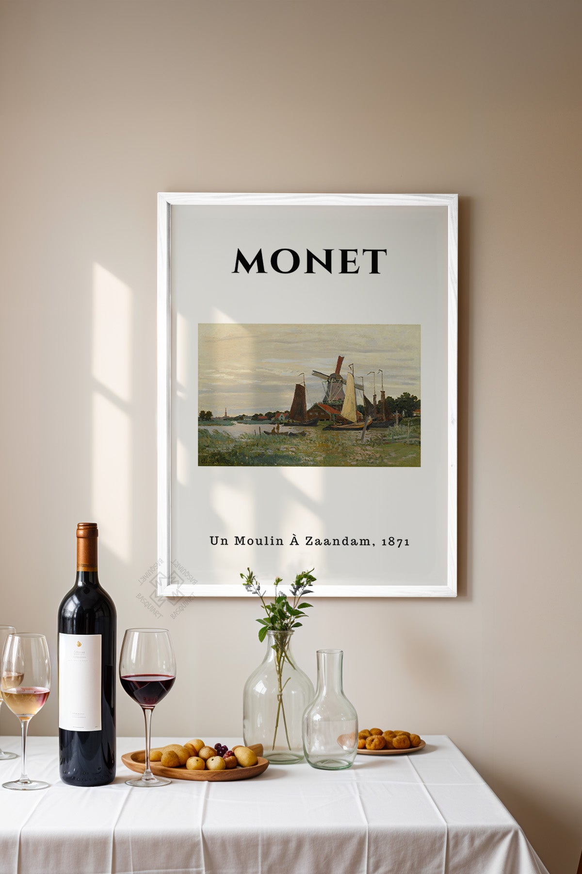 Claude Monet Serisi Beyaz Çerçeveli Poster, Tablo Duvar Dekoru No:16