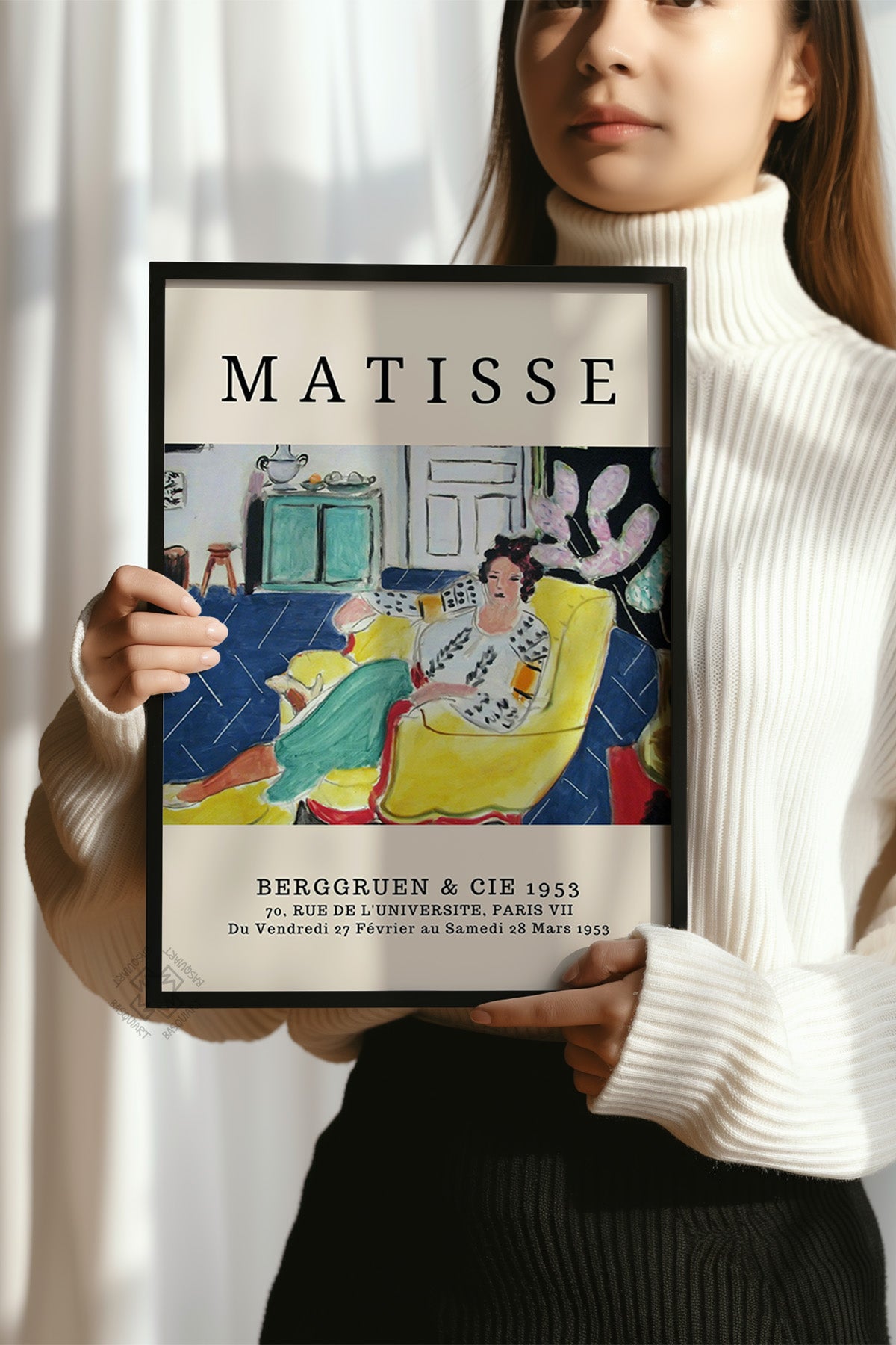 Henri Matisse Serisi Siyah Çerçeveli Poster, Tablo Duvar Dekoru No:7