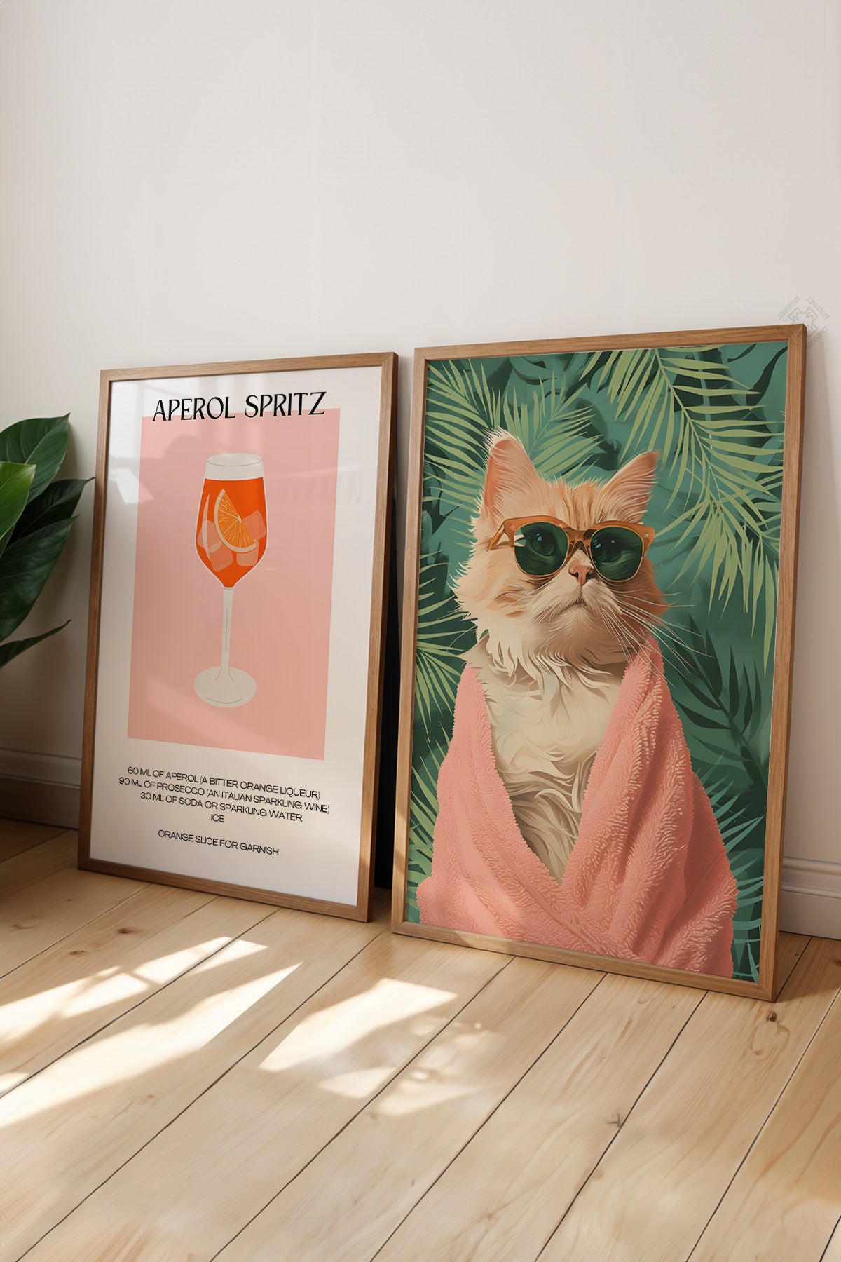 Modern 2'li Ahşap Çerçeveli Poster, Tablo Seti No:31