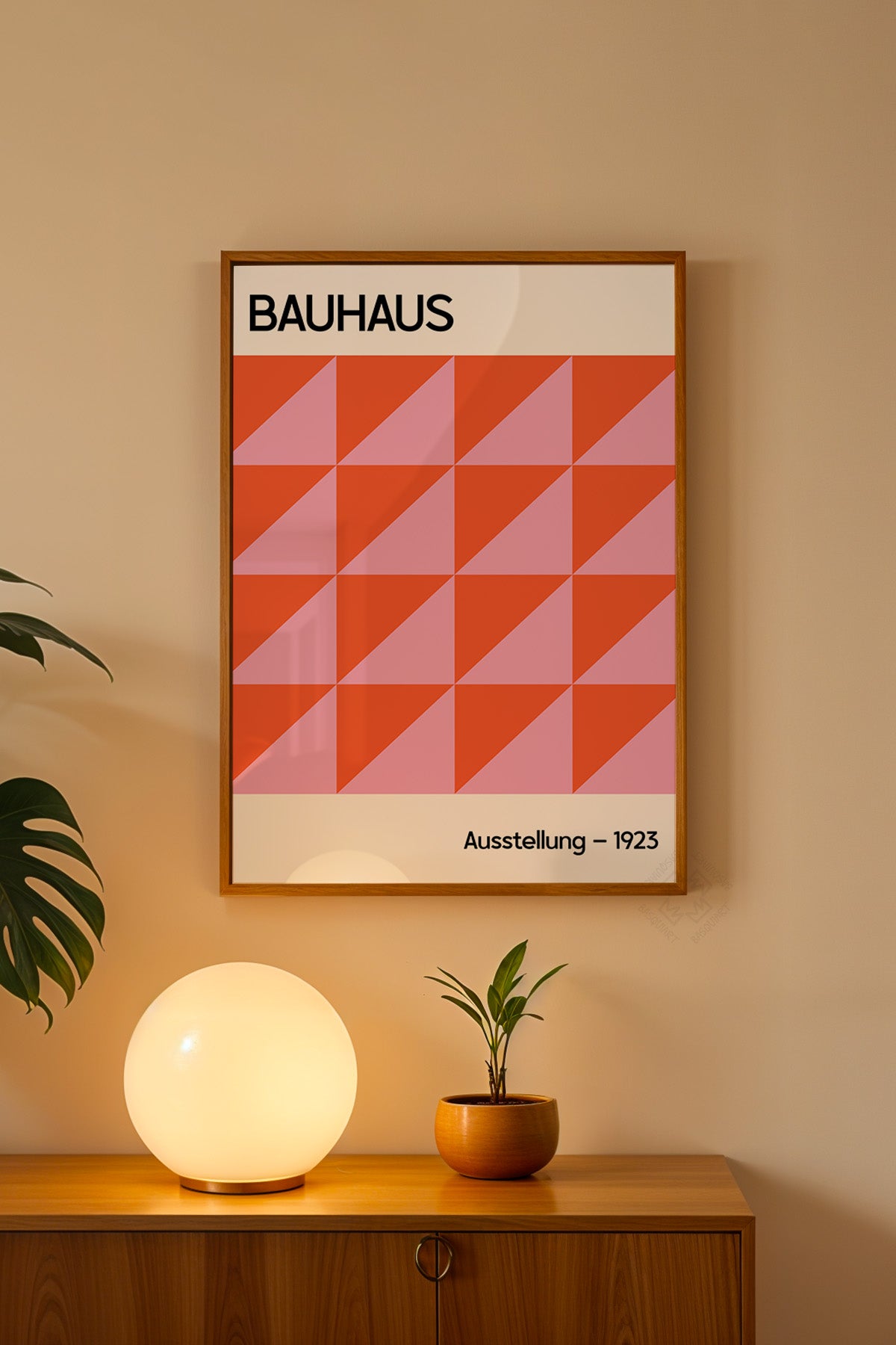 Bauhaus Serisi Ahşap Çerçeveli Poster, Tablo No:124