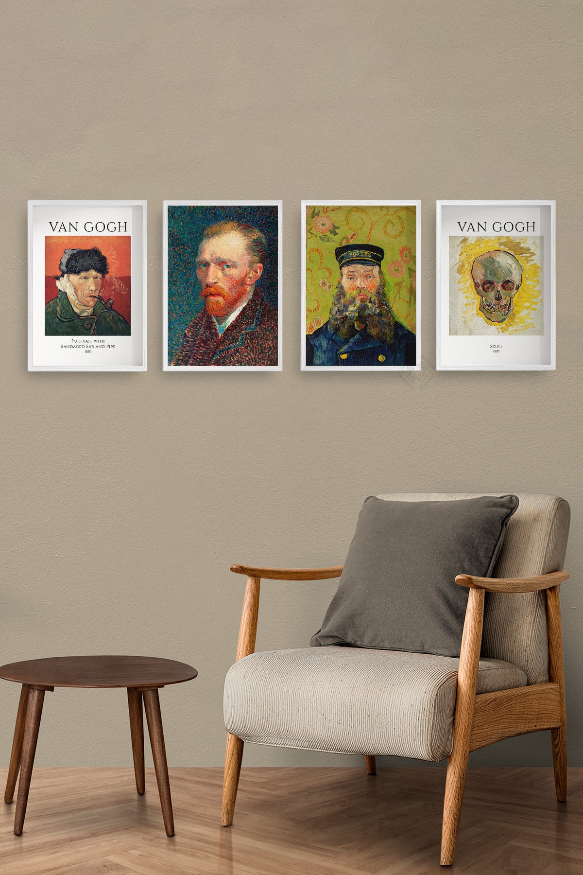 Van Gogh Sanatsal 4'lü Beyaz Çerçeveli Poster, Tablo Seti No:50