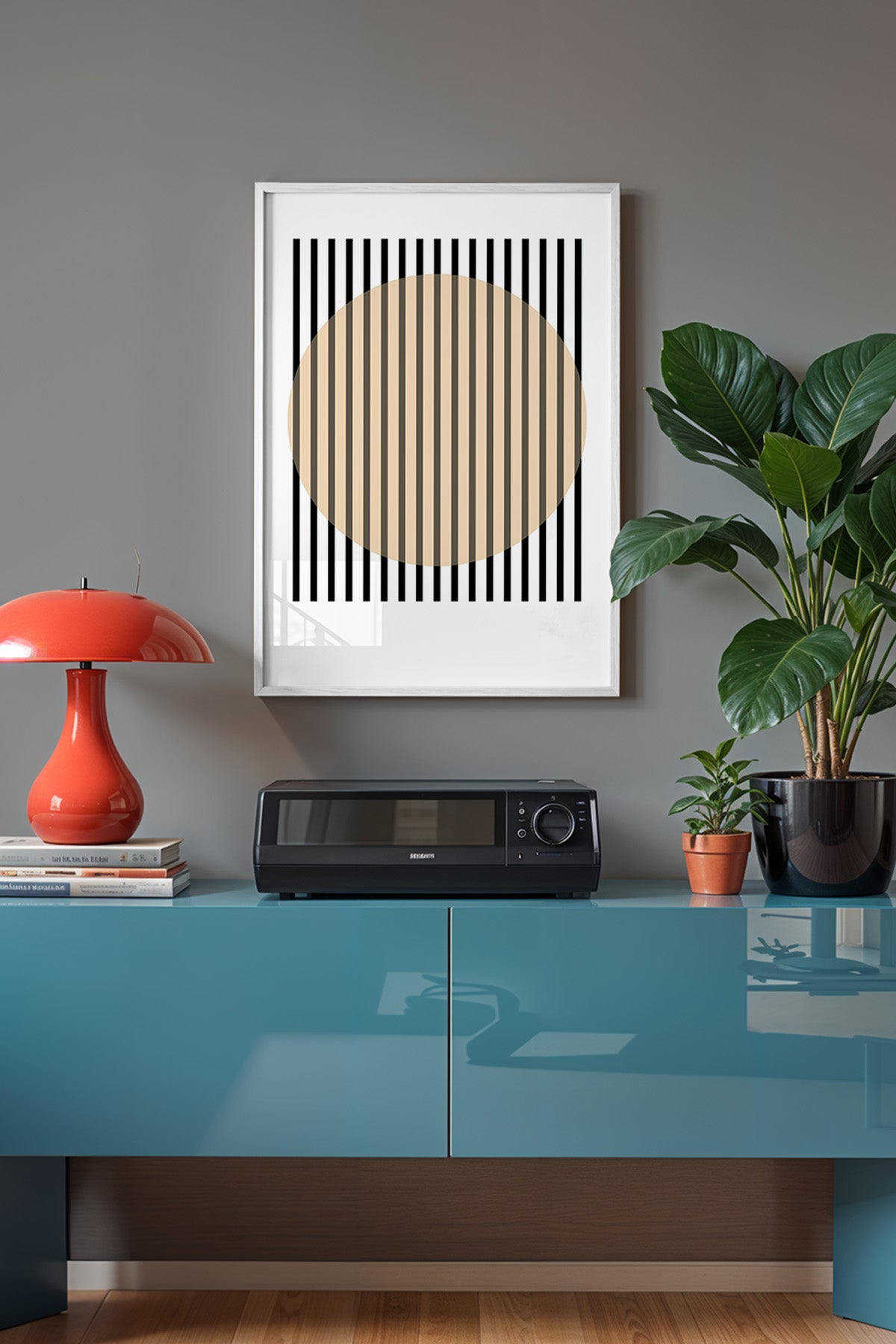 Bauhaus Serisi Beyaz Çerçeveli Poster, Tablo No:75