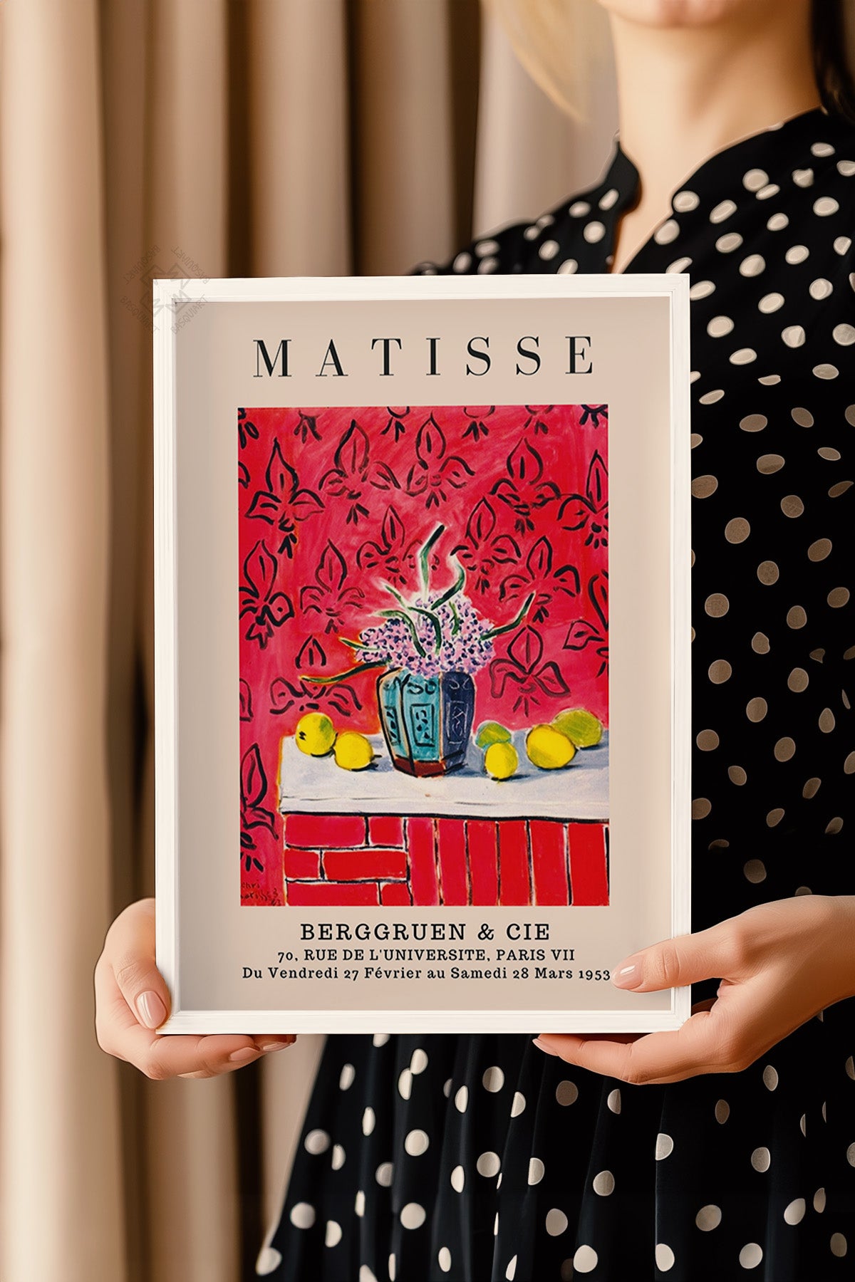 Henri Matisse Serisi Beyaz Çerçeveli Poster, Tablo Duvar Dekoru No:11