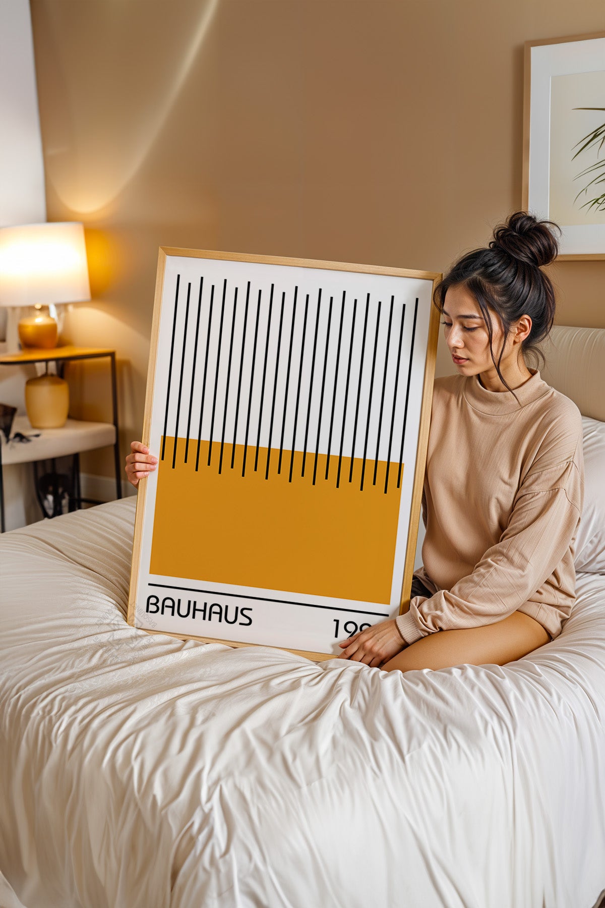 Bauhaus Serisi Ahşap Çerçeveli Poster, Tablo No:38