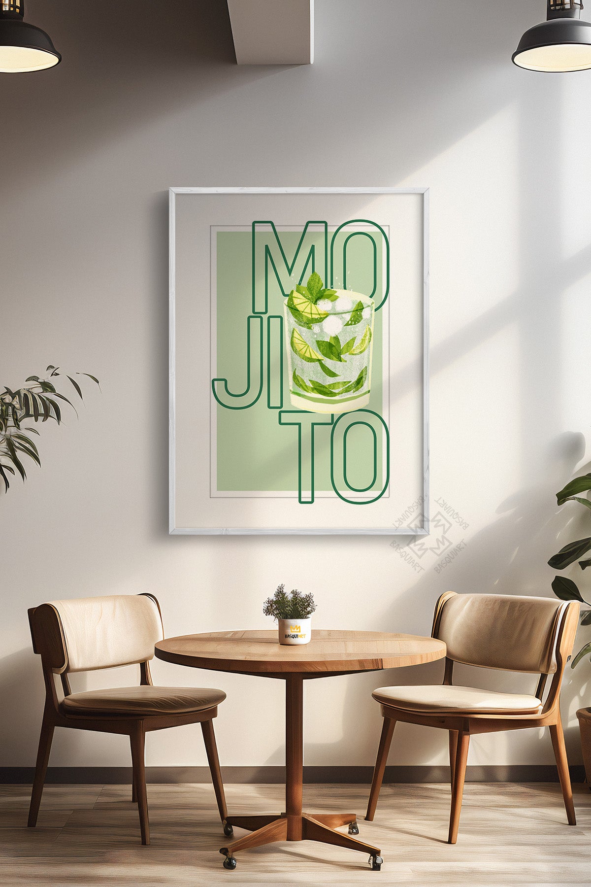 Kokteyl Serisi Beyaz Çerçeveli Poster, Tablo, Cafe, Restoran, Mutfak Duvar Dekoru No:42