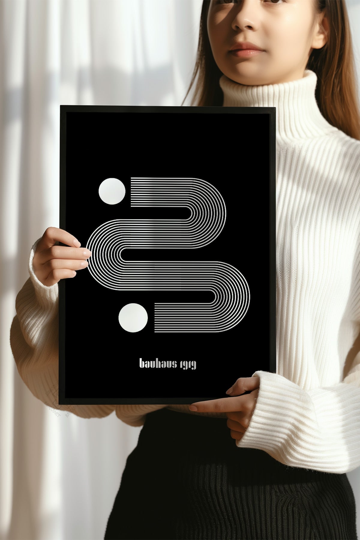 Bauhaus Serisi Siyah Çerçeveli Poster, Tablo No:43
