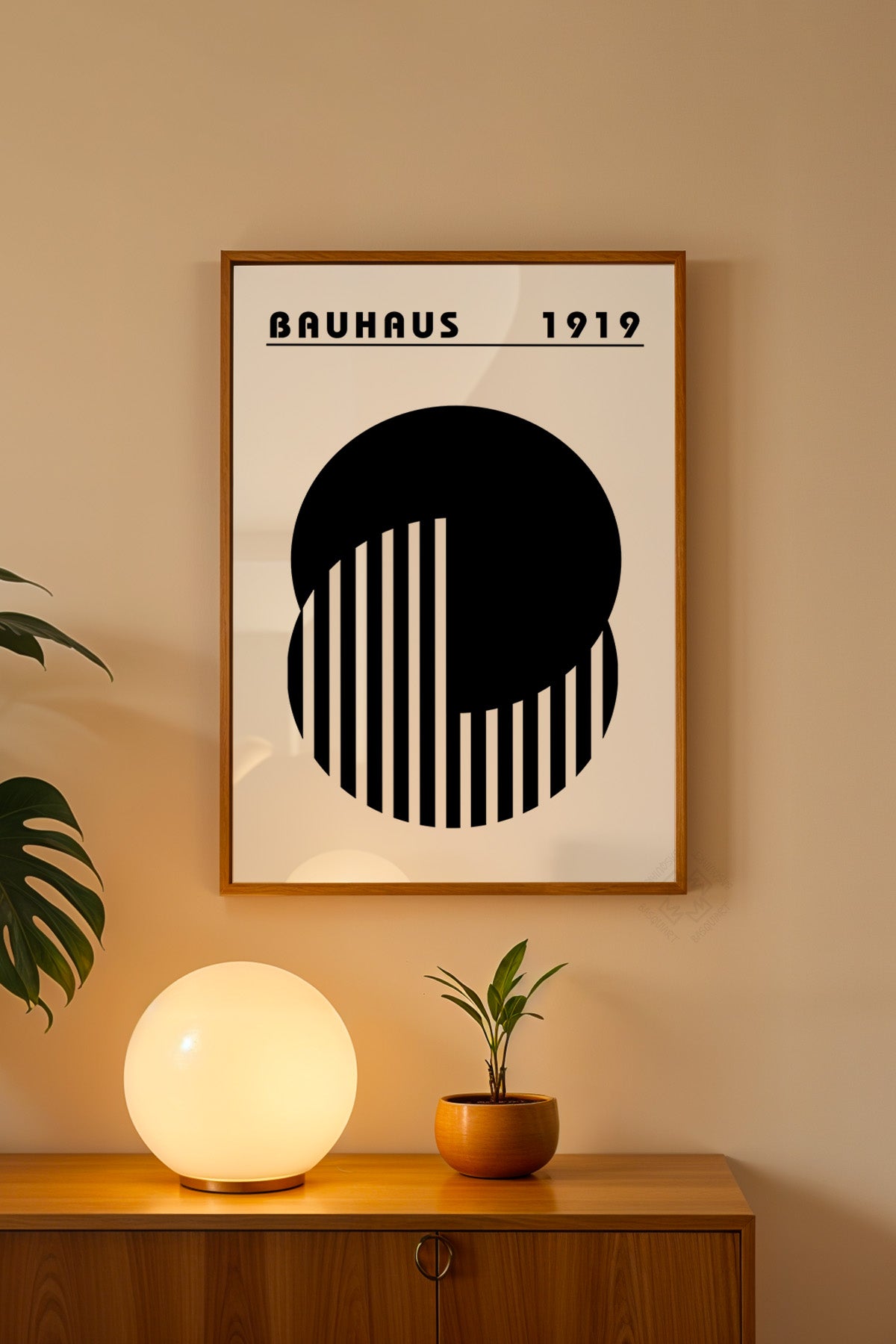 Bauhaus Serisi Ahşap Çerçeveli Poster, Tablo No:50