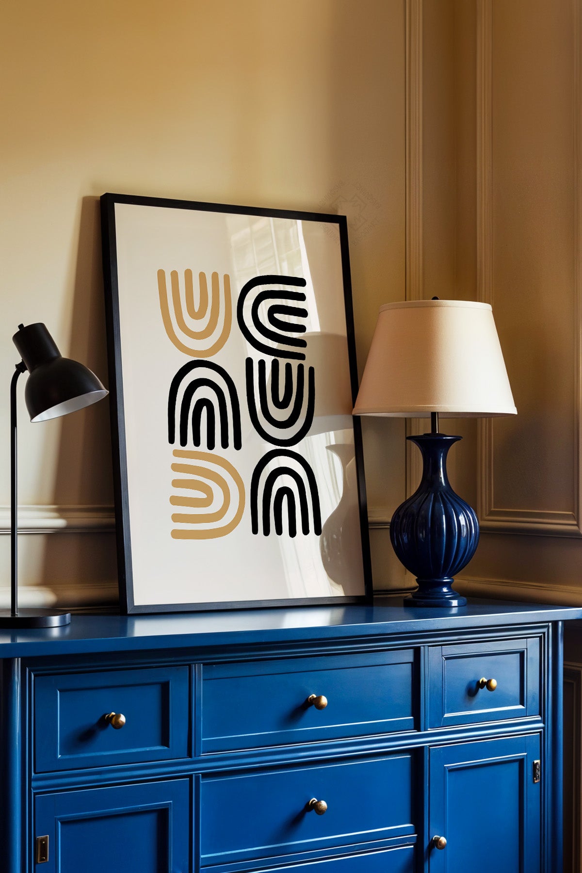 Bauhaus Serisi Siyah Çerçeveli Poster, Tablo No:106