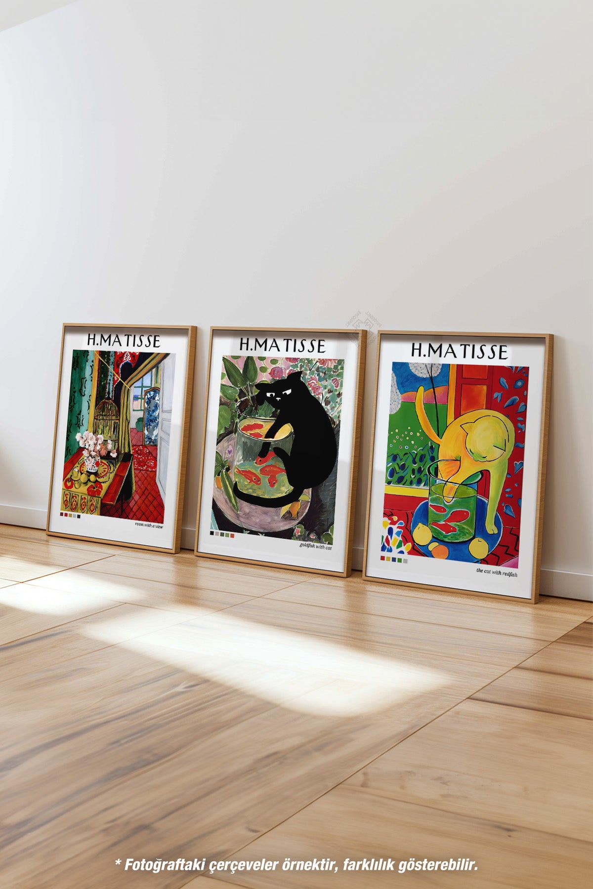 Matisse 3'lü Ahşap Çerçeveli Poster, Tablo Seti No:39