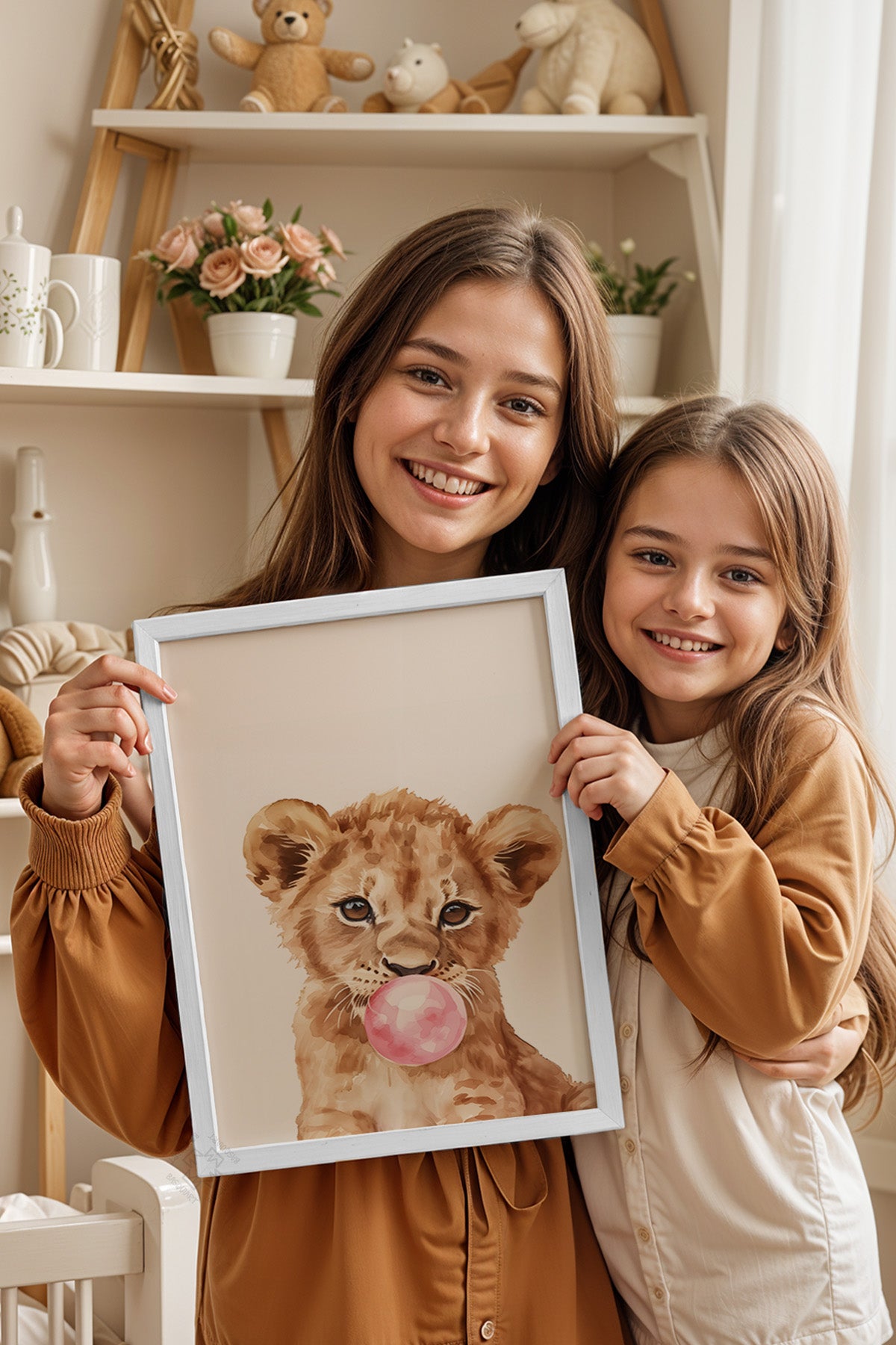 Çocuk Odası, Bebek Odası Beyaz Çerçeveli Poster, Tablo No:99