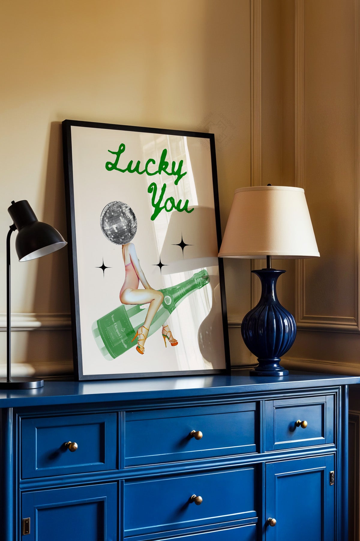 Lucky You Serisi Siyah Çerçeveli Poster, Tablo Duvar Dekoru No:134