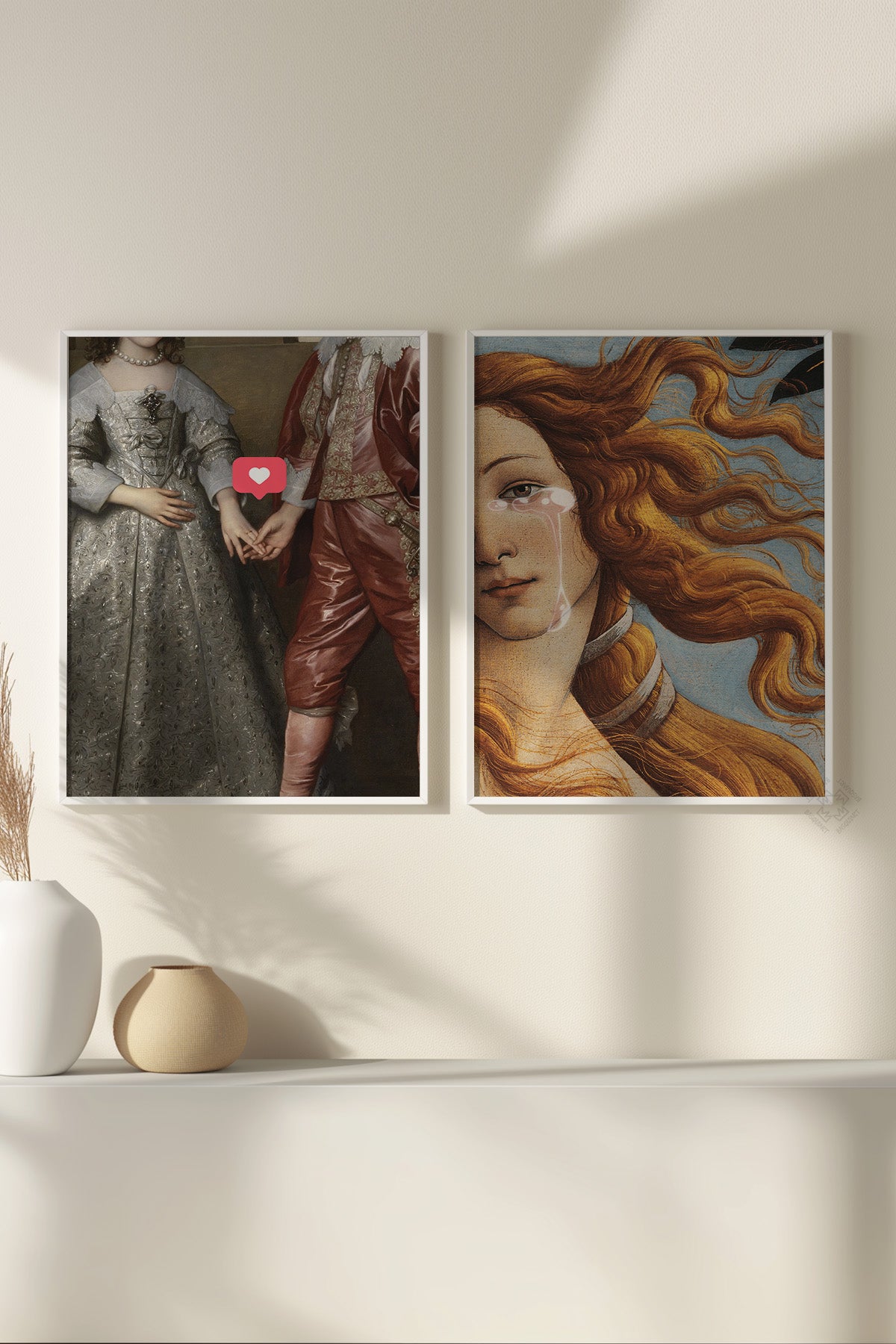 Alternatif Sanat 2'li Beyaz Çerçeveli Poster, Tablo Seti No:13