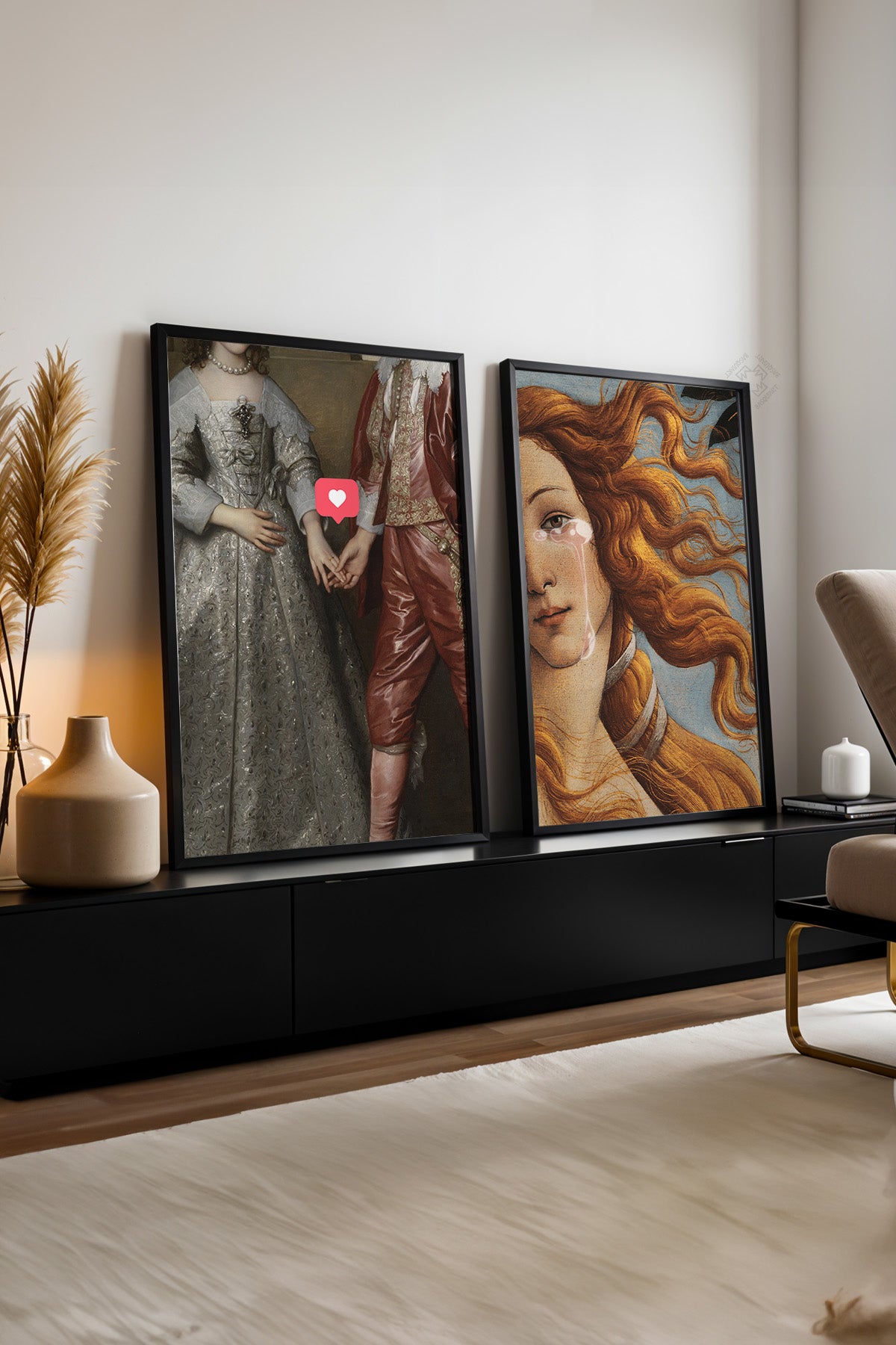 Alternatif Sanat 2'li Siyah Çerçeveli Poster, Tablo Seti No:13