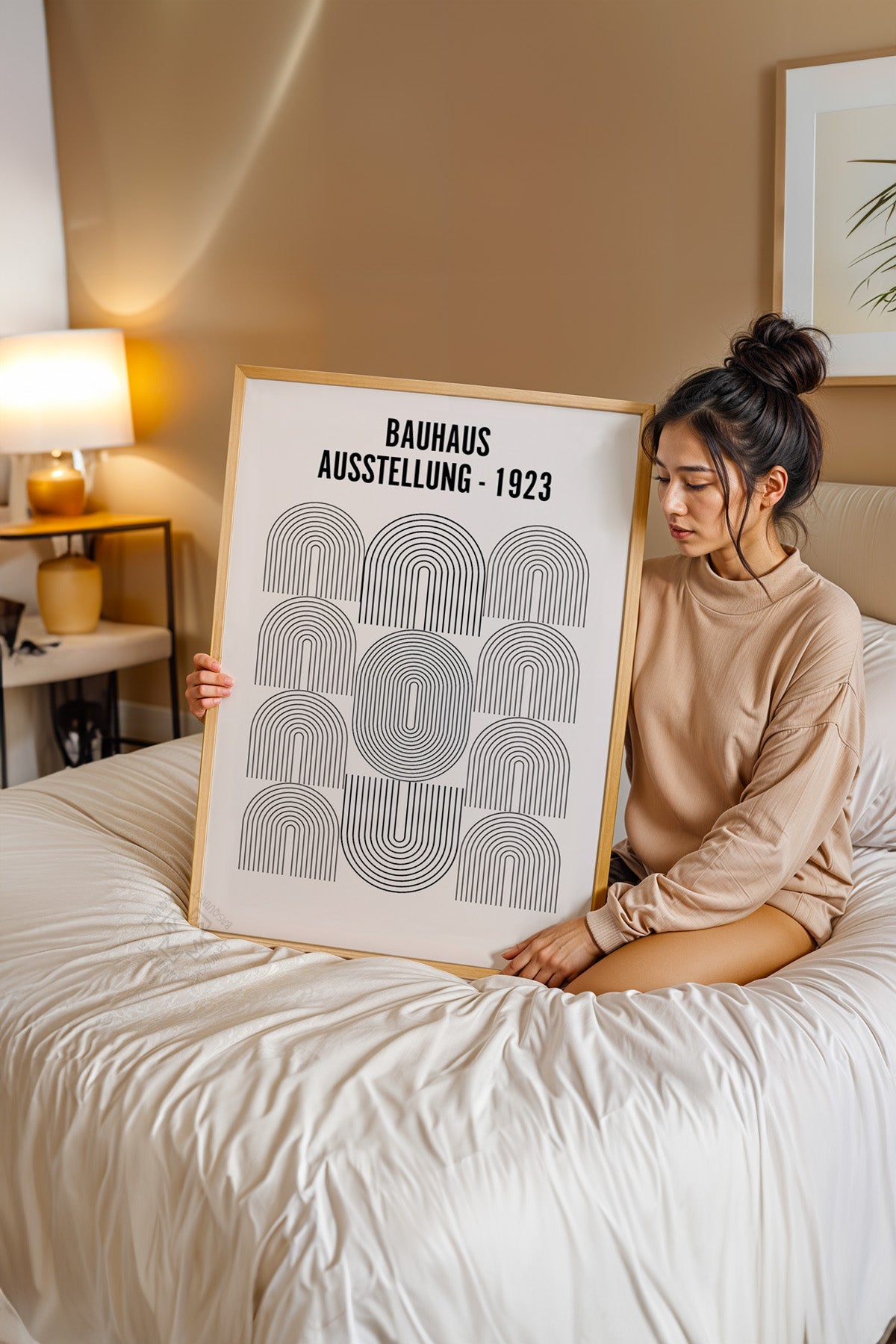 Bauhaus Serisi Ahşap Çerçeveli Poster, Tablo No:112