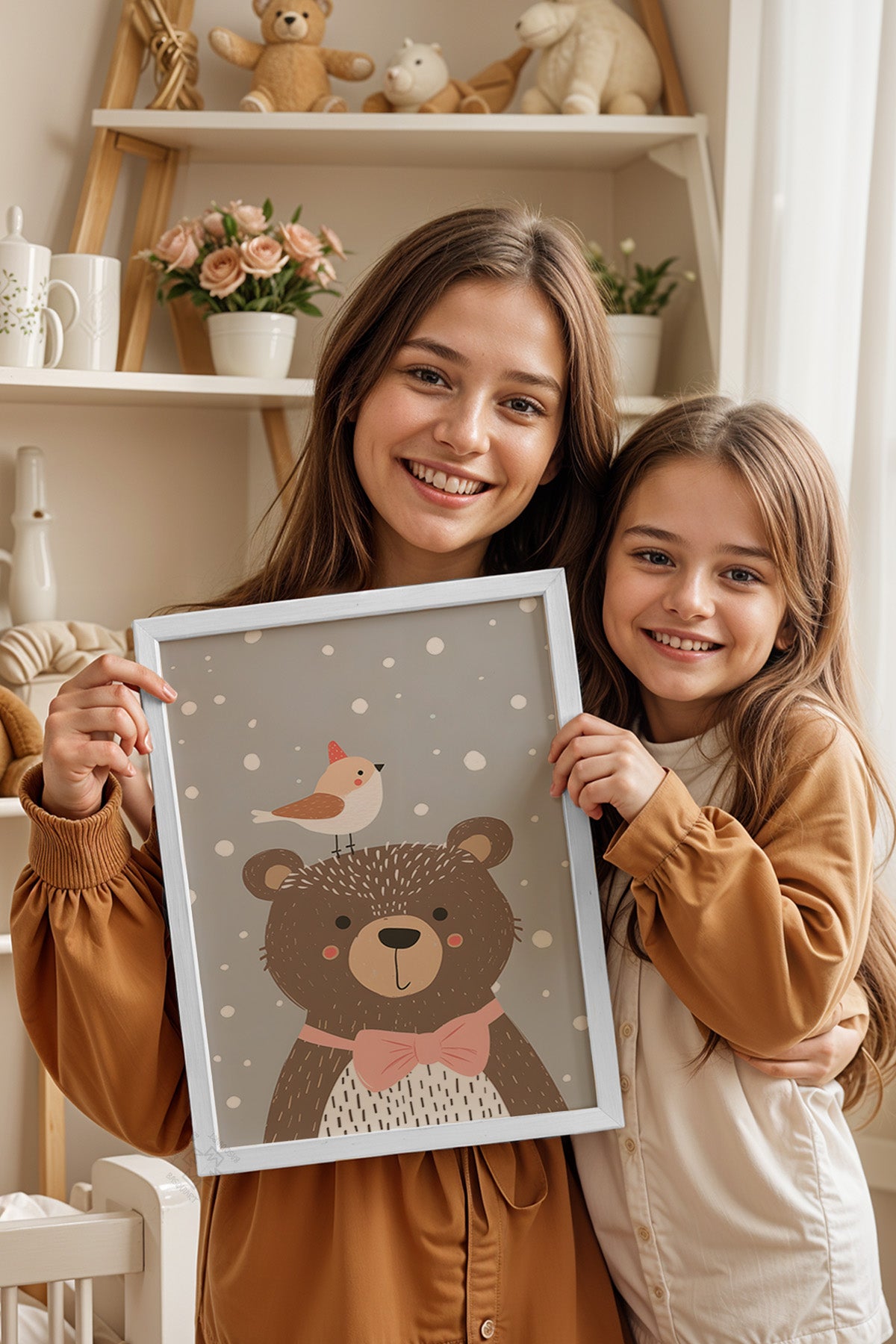 Çocuk Odası, Bebek Odası Beyaz Çerçeveli Poster, Tablo No:72