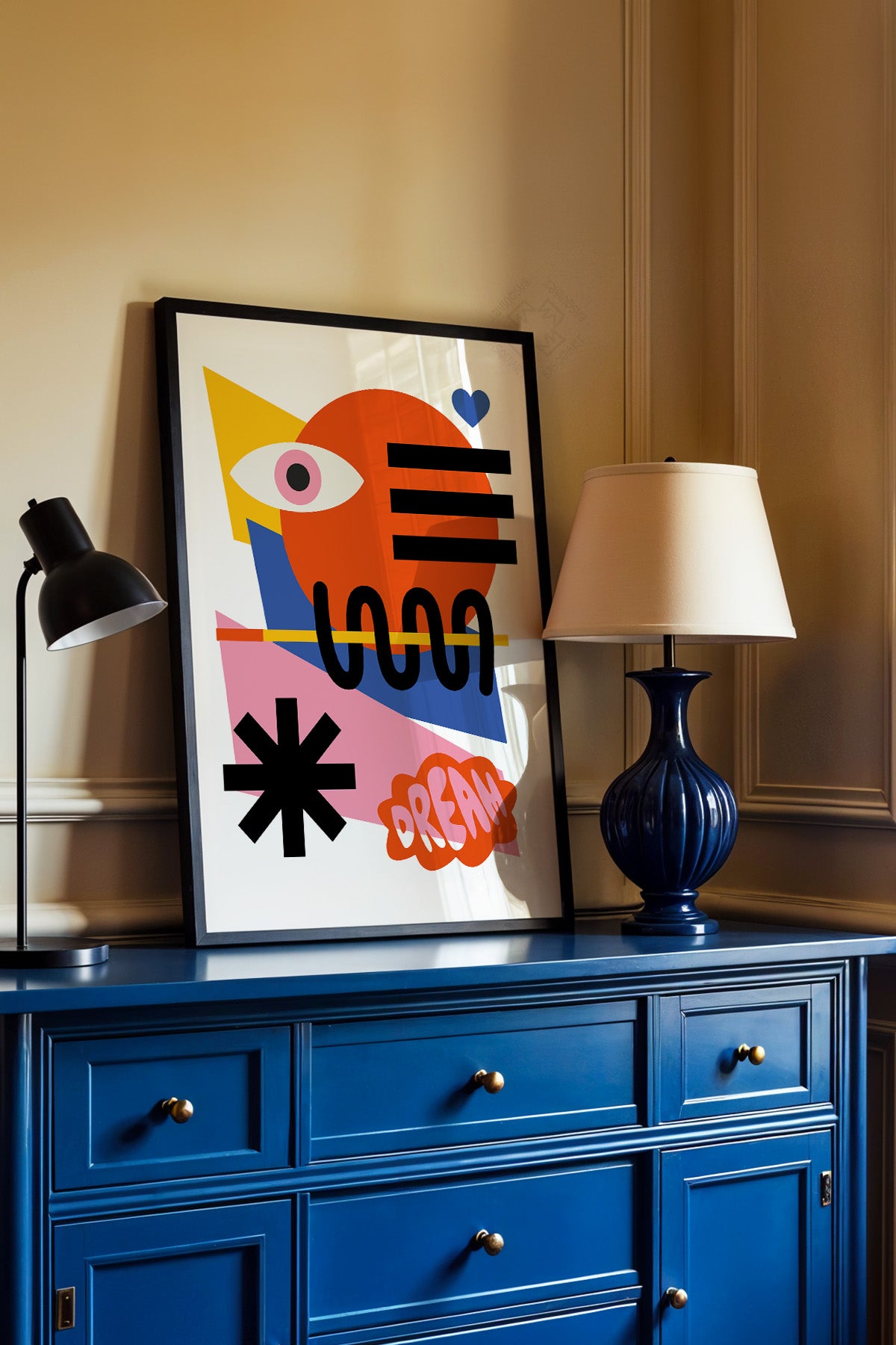 Bauhaus Serisi Siyah Çerçeveli Poster, Tablo No:7