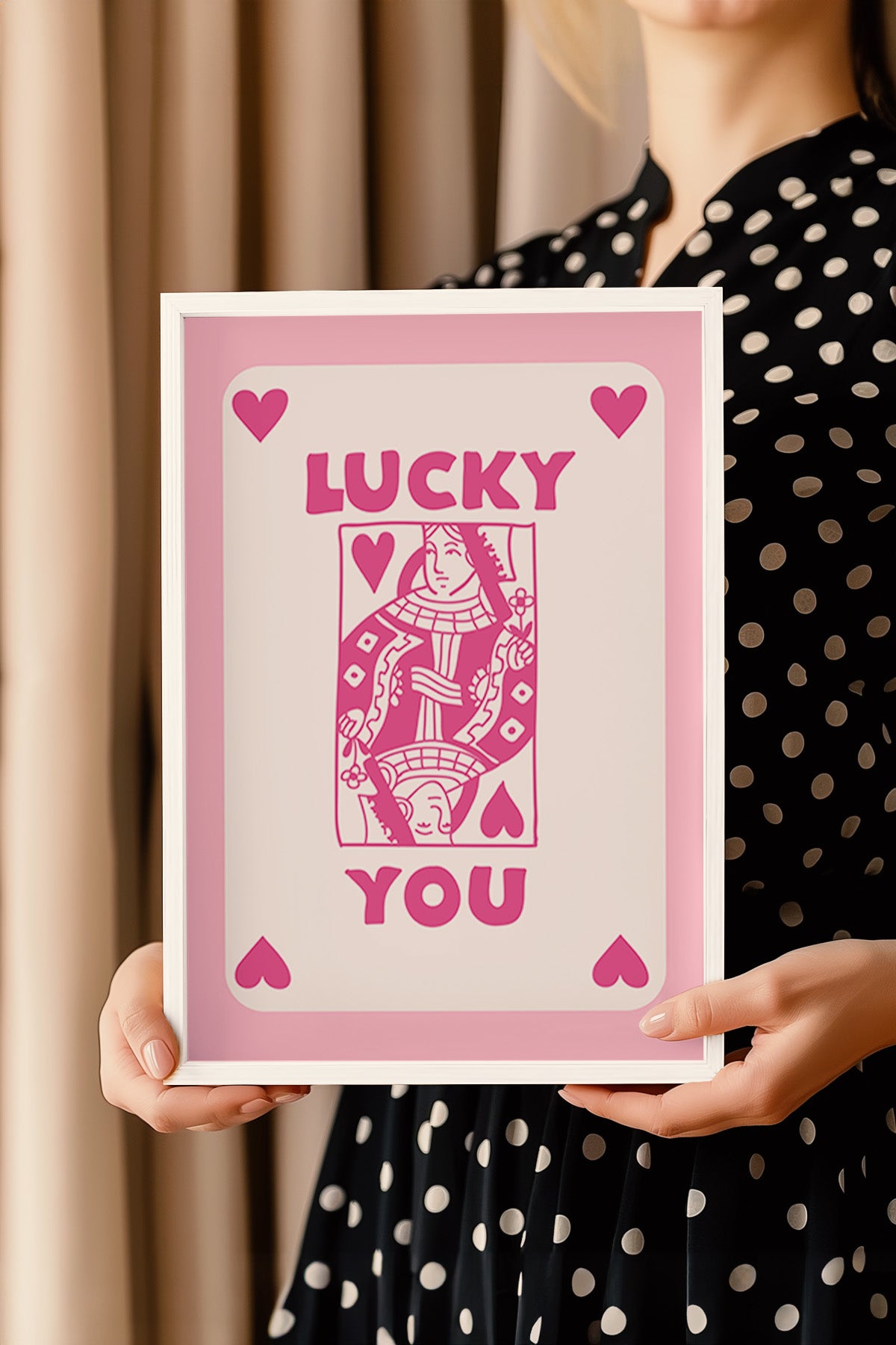 Lucky You Serisi Beyaz Çerçeveli Poster, Tablo Duvar Dekoru No:42