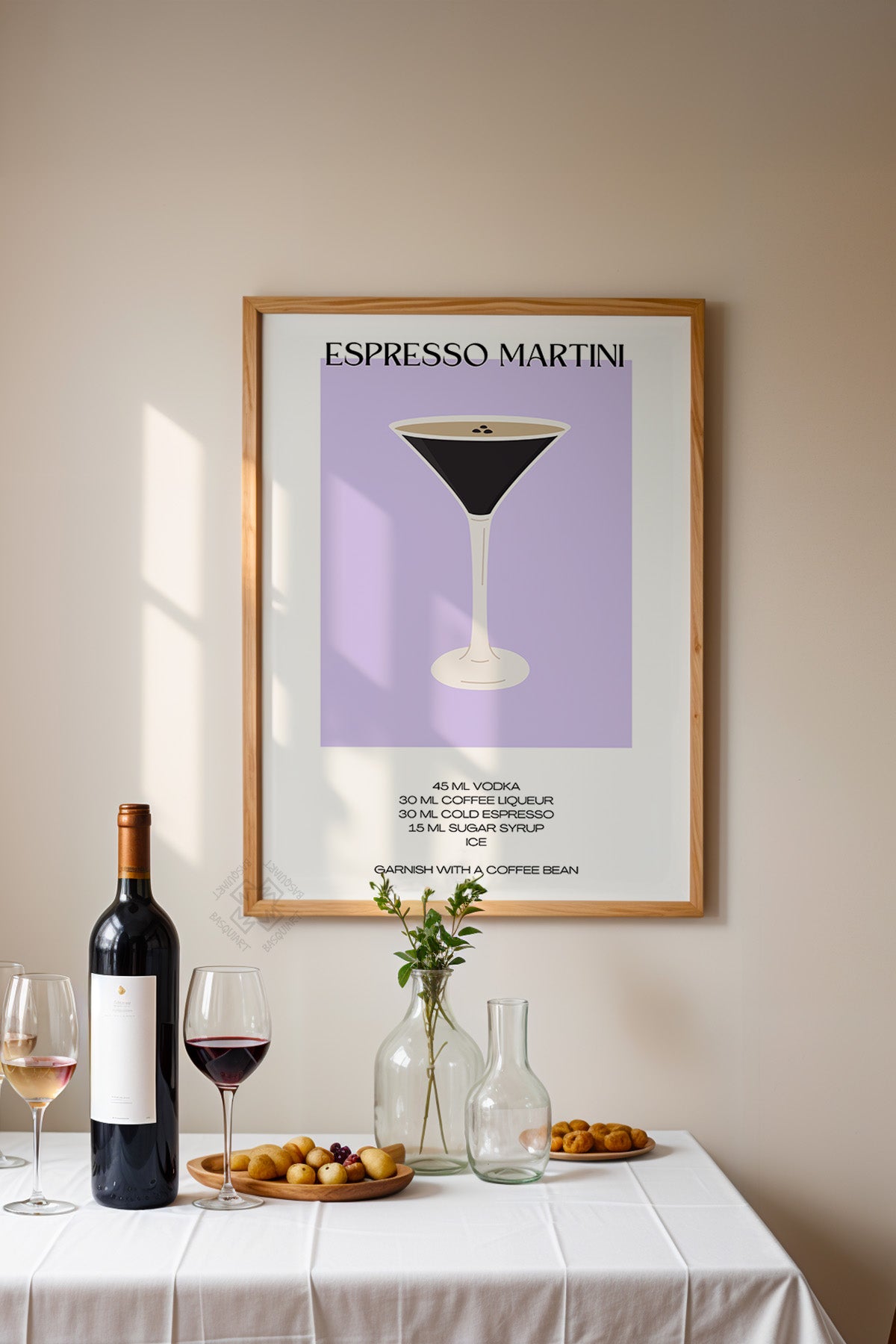 Kokteyl Serisi Ahşap Çerçeveli Poster, Tablo, Cafe, Restoran, Mutfak Duvar Dekoru No:16