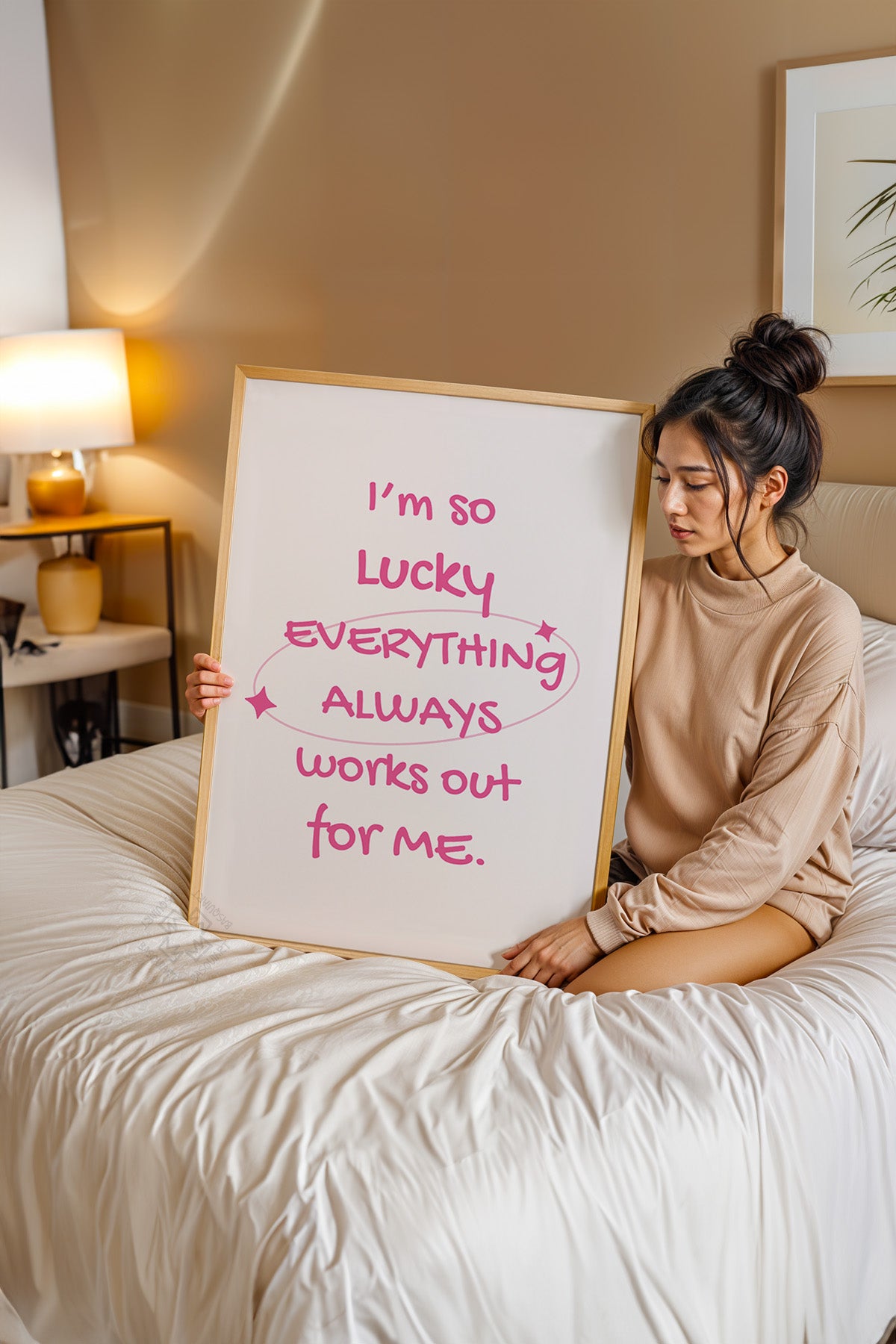 Lucky You Serisi Ahşap Çerçeveli Poster, Tablo Duvar Dekoru No:48