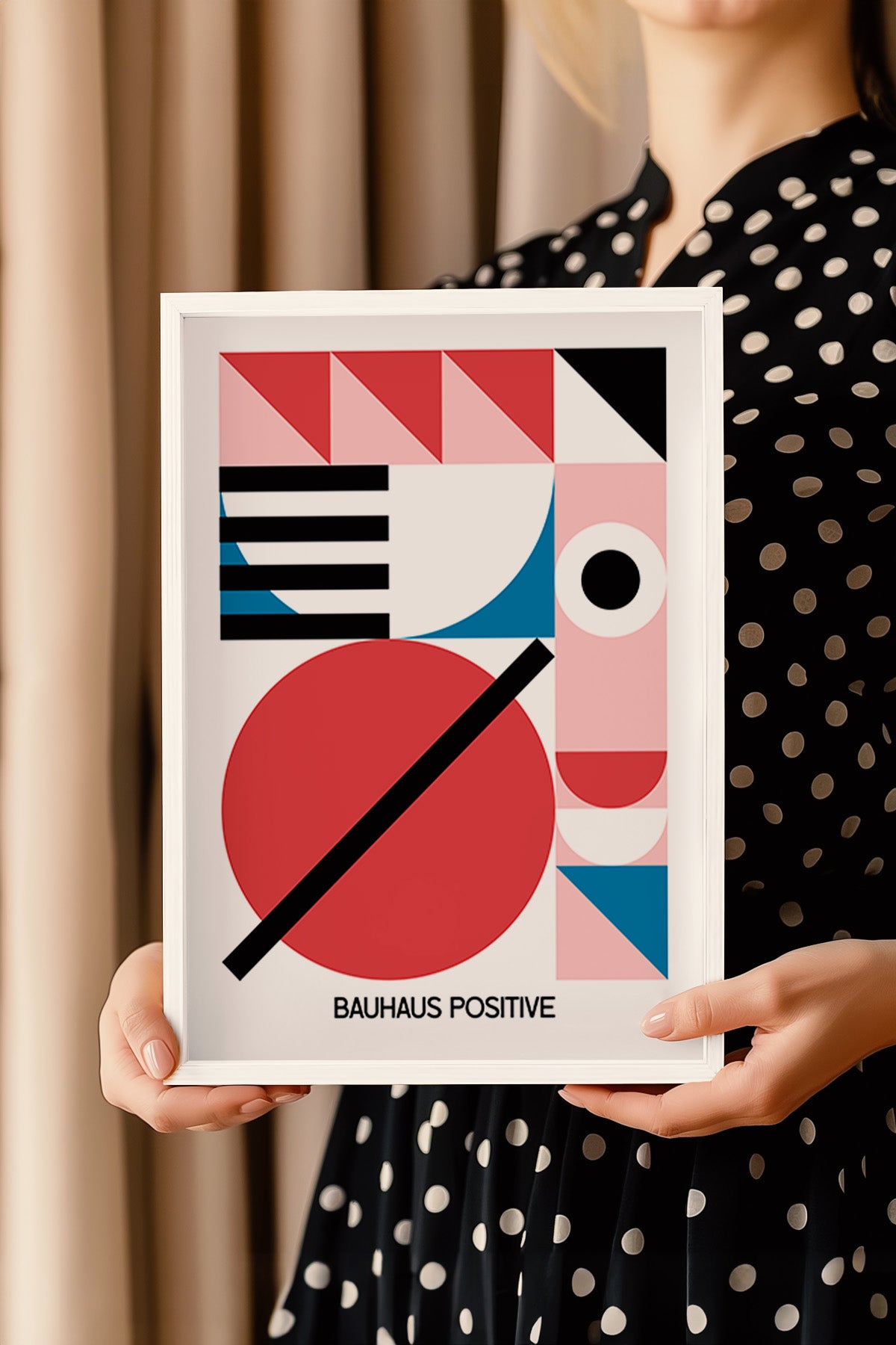 Bauhaus Serisi Beyaz Çerçeveli Poster, Tablo No:120