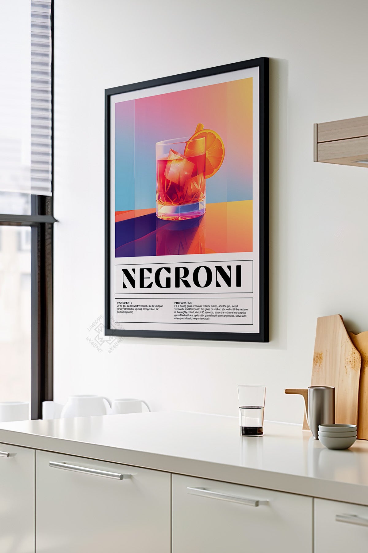 Kokteyl Serisi Siyah Çerçeveli Poster, Tablo, Cafe, Restoran, Mutfak Duvar Dekoru No:2