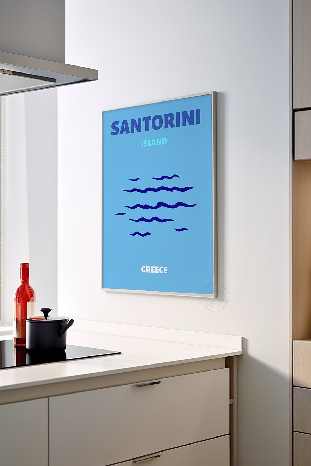 Şehir Serisi Beyaz Çerçeveli Poster, Tablo Duvar Dekoru No:9