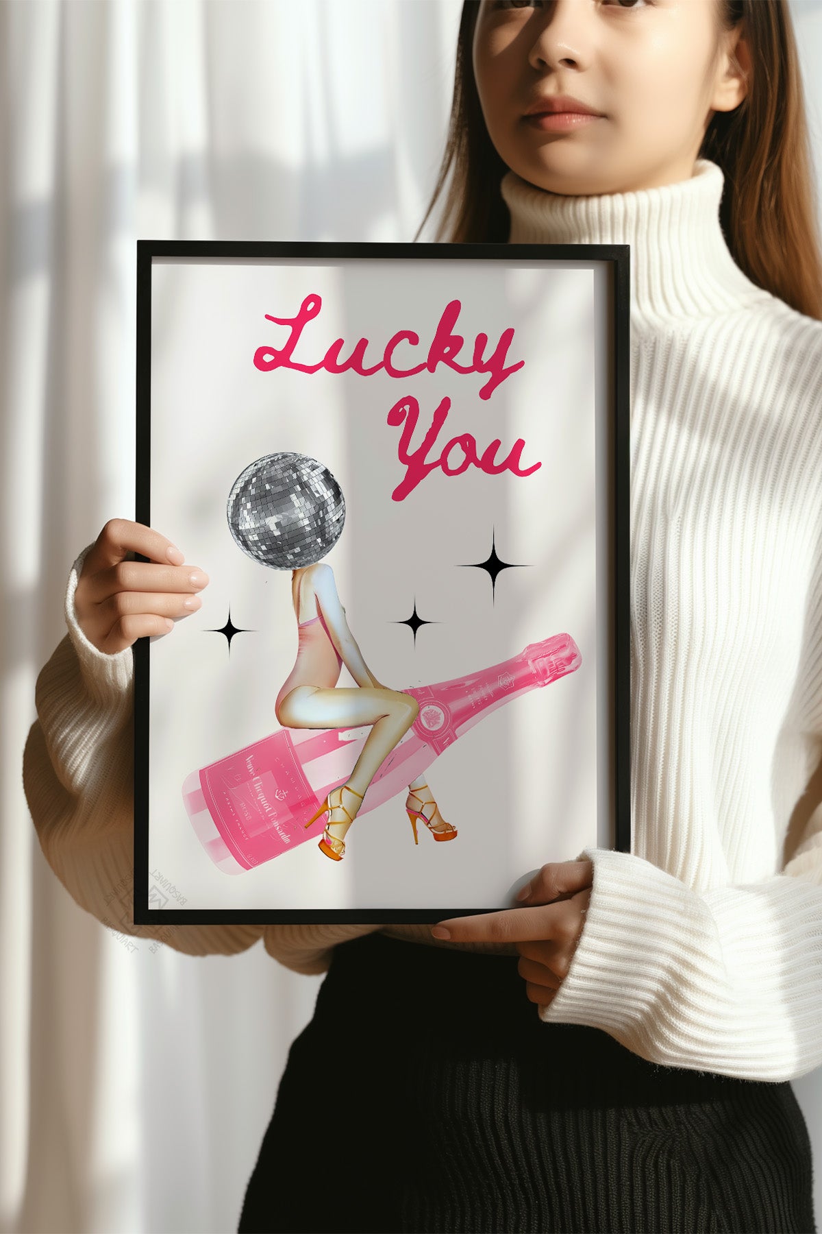 Lucky You Serisi Siyah Çerçeveli Poster, Tablo Duvar Dekoru No:90