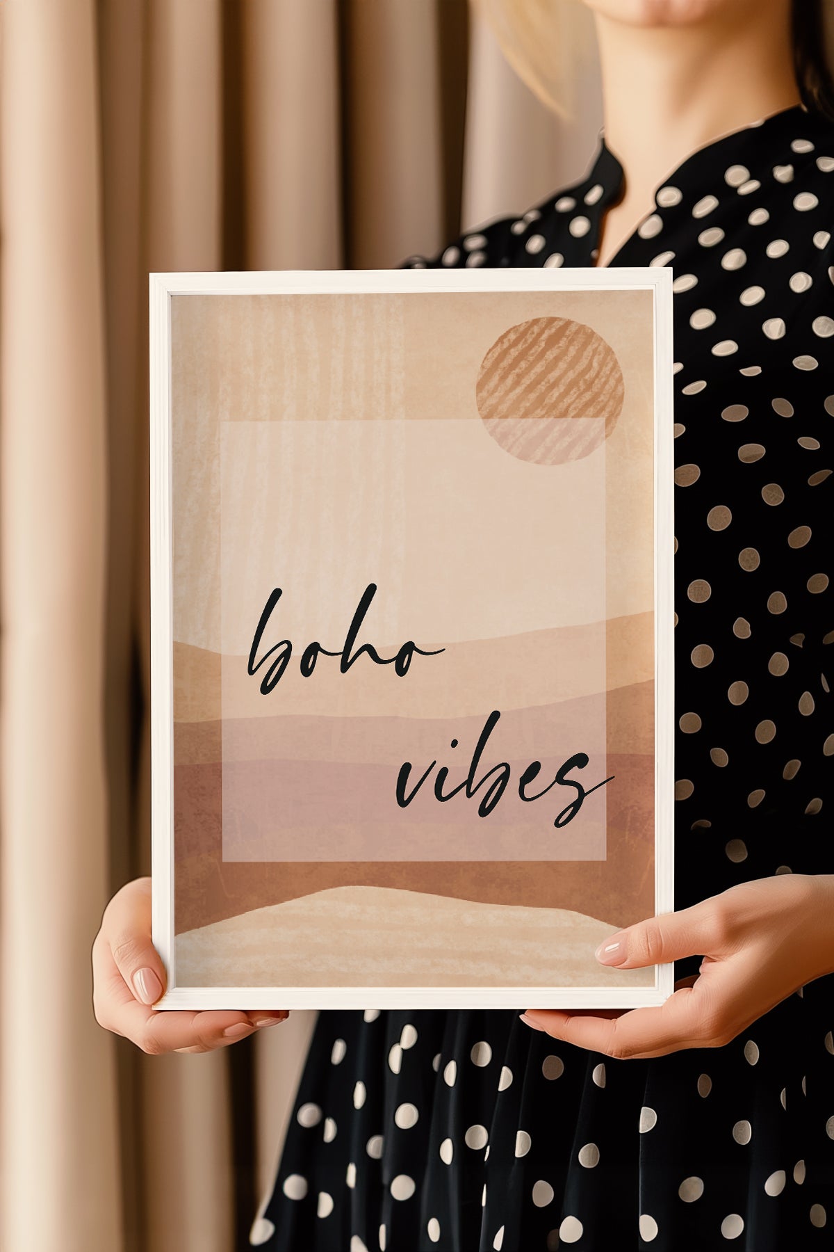 Bohemian Serisi Beyaz Çerçeveli Poster, Tablo No:5