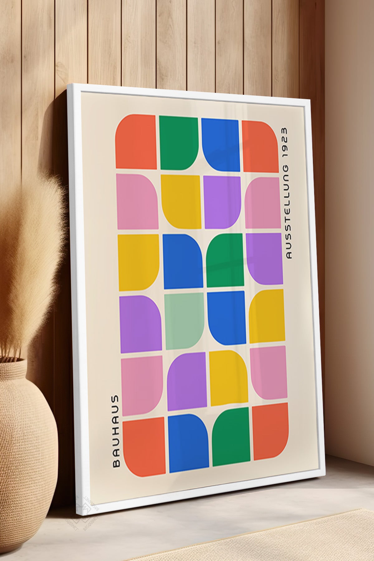 Bauhaus Serisi Beyaz Çerçeveli Poster, Tablo No:99